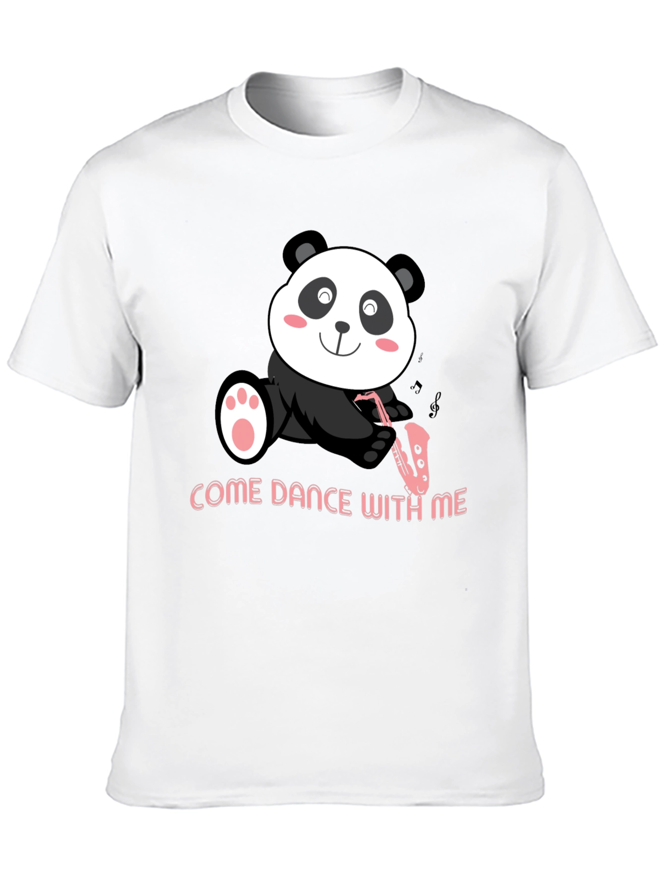 Black Panda Sax T-Shirt - "Come Dance With Me" Black Cotton Tee view 10