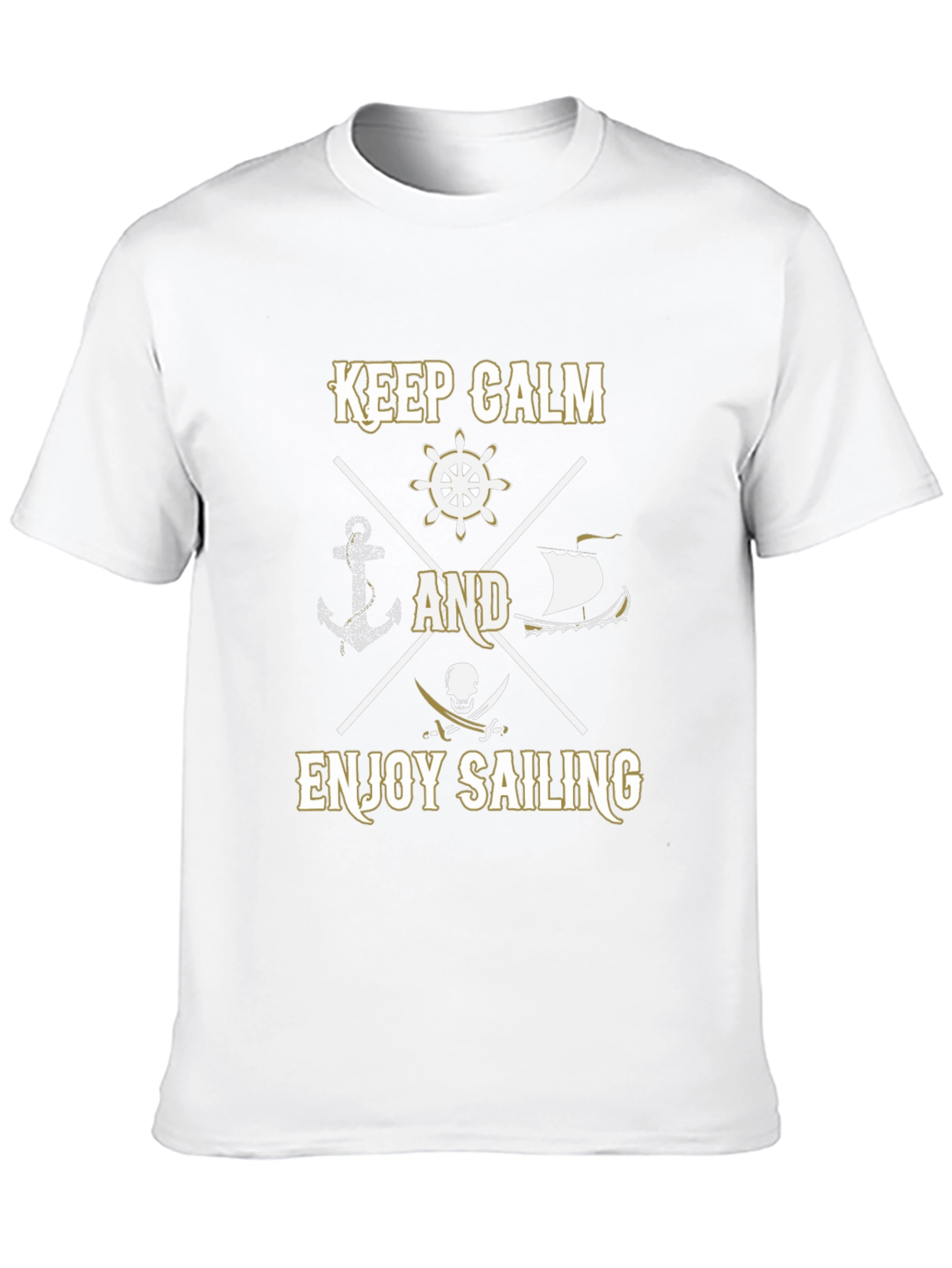 Black Keep Calm and Enjoy Sailing Men's T-shirt view 10