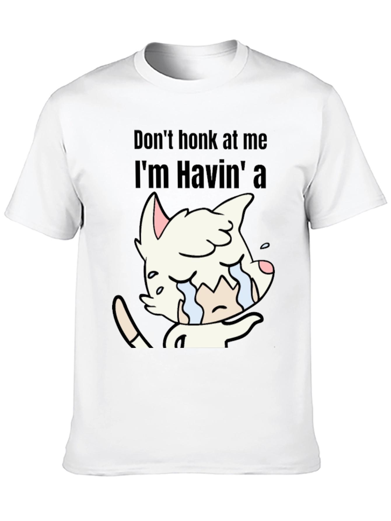 Black Don't Honk At Me Crying Cat T-Shirt view 10