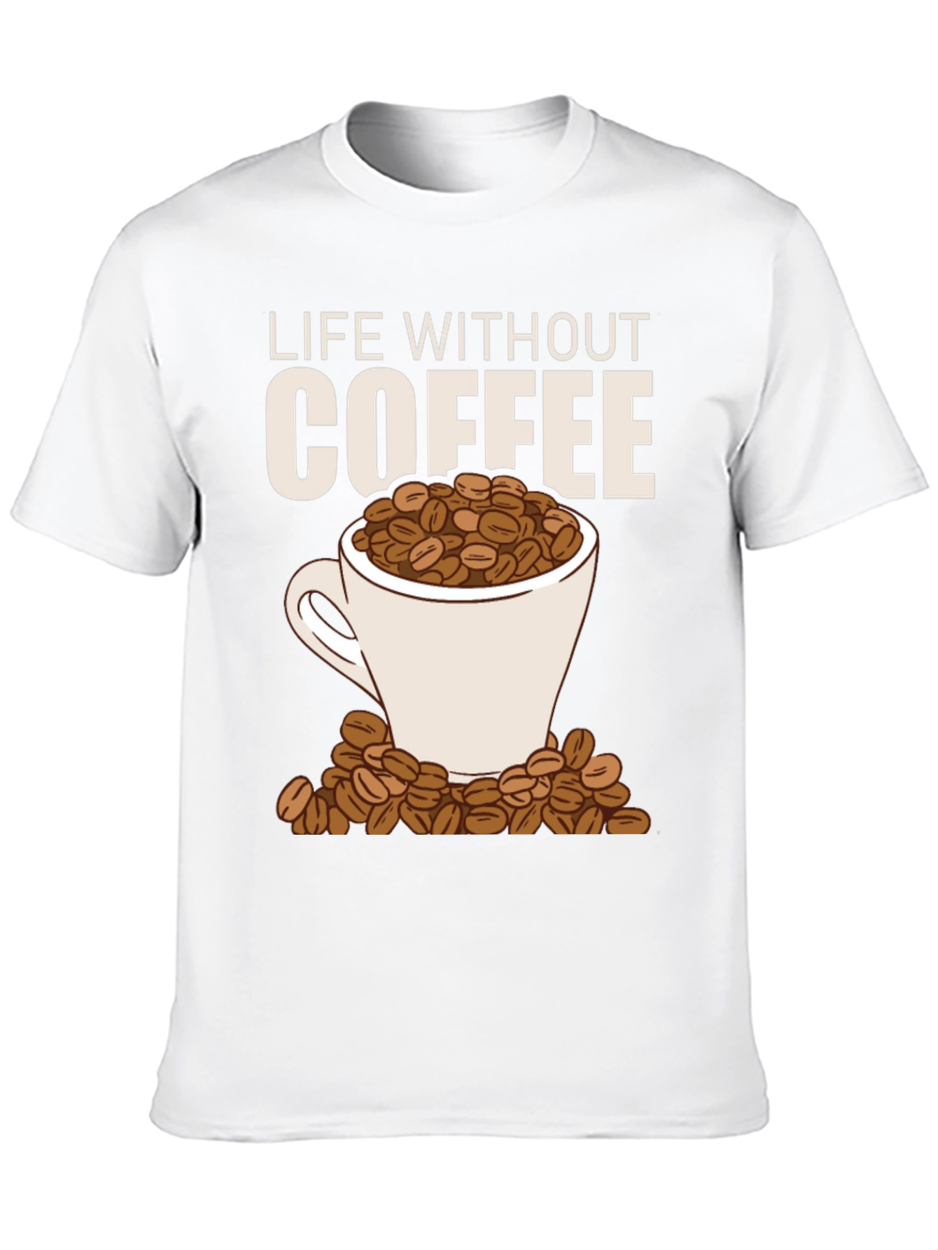 Black Life Without Coffee Graphic Tee - Funny Caffeine Lover Shirt view 10