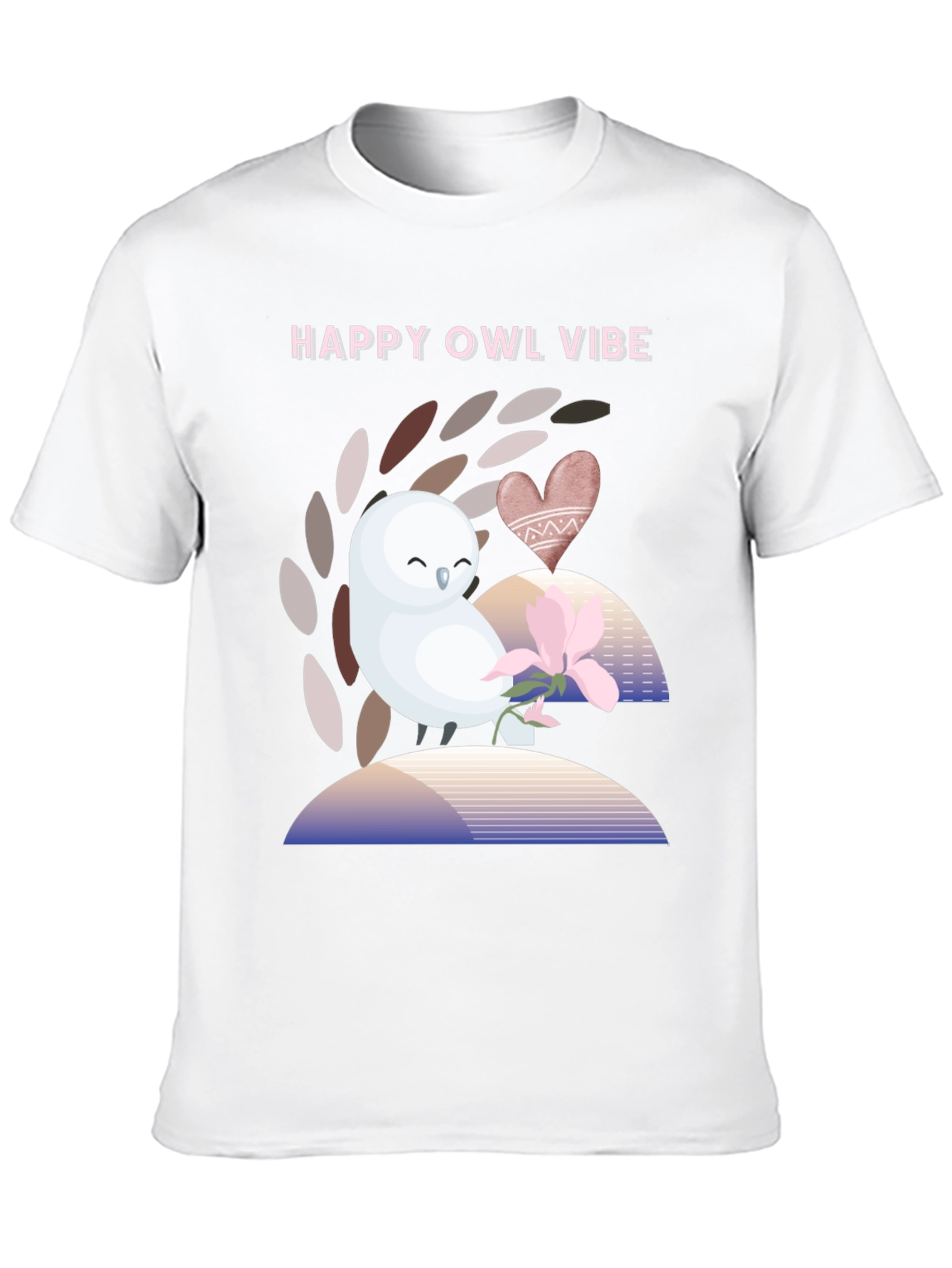 Black Happy Owl Vibe Graphic T-Shirt - Unisex view 10