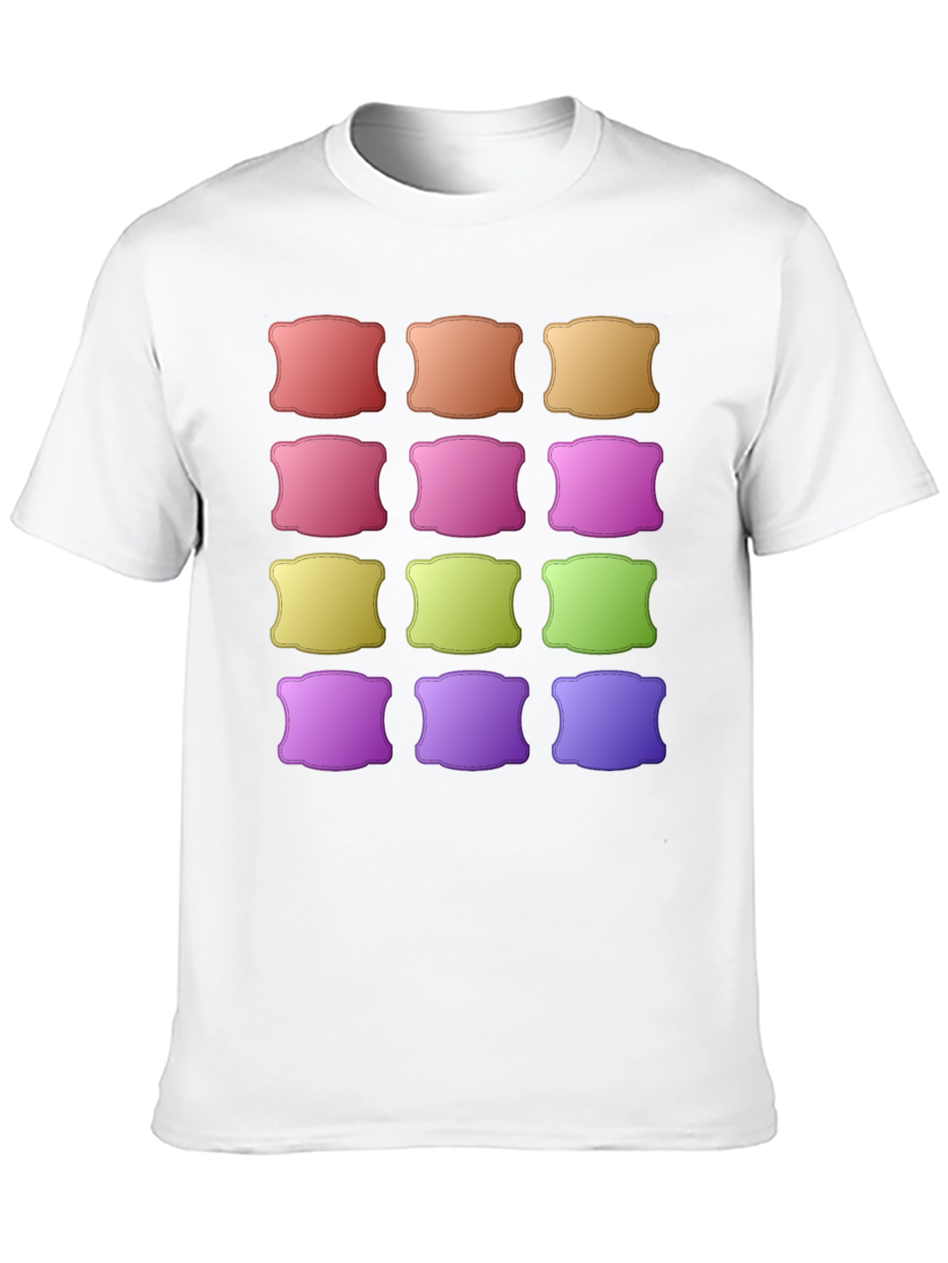 Black Colorful Pillow Pattern Black T-Shirt view 10