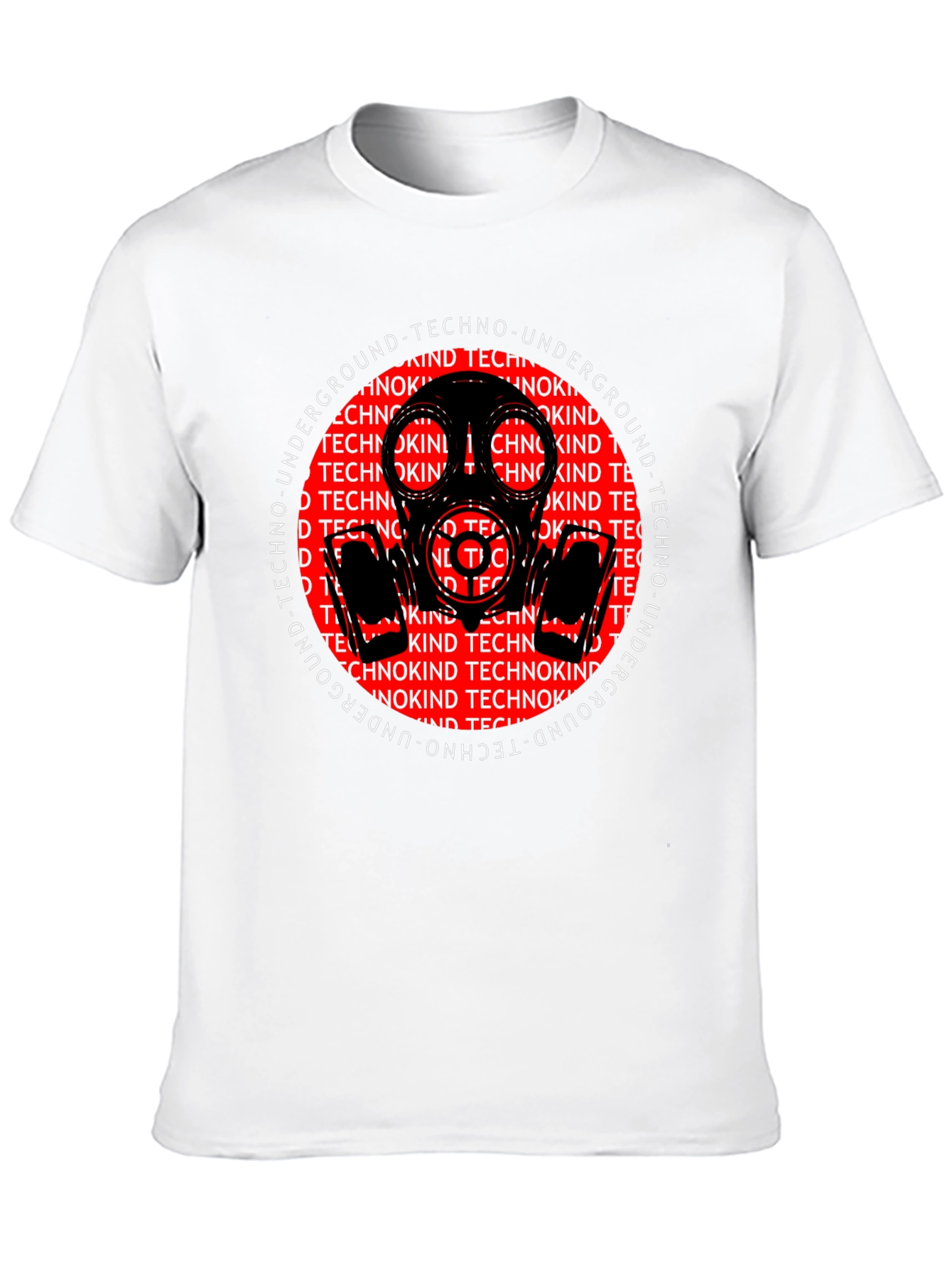 Black Techno Underground Gas Mask Graphic Tee view 10