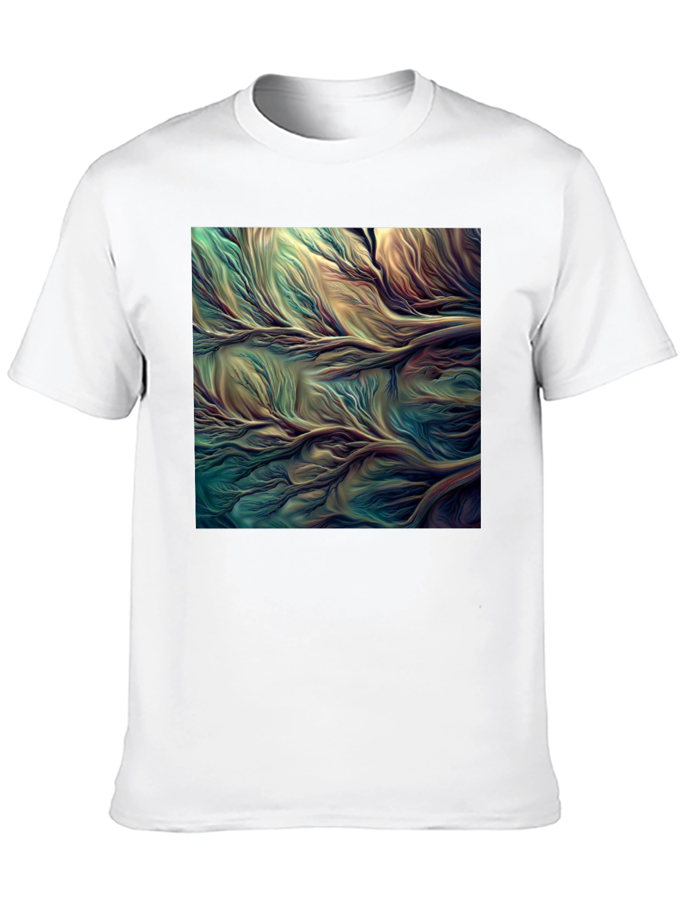 Black Abstract Flowing River T-Shirt view 10