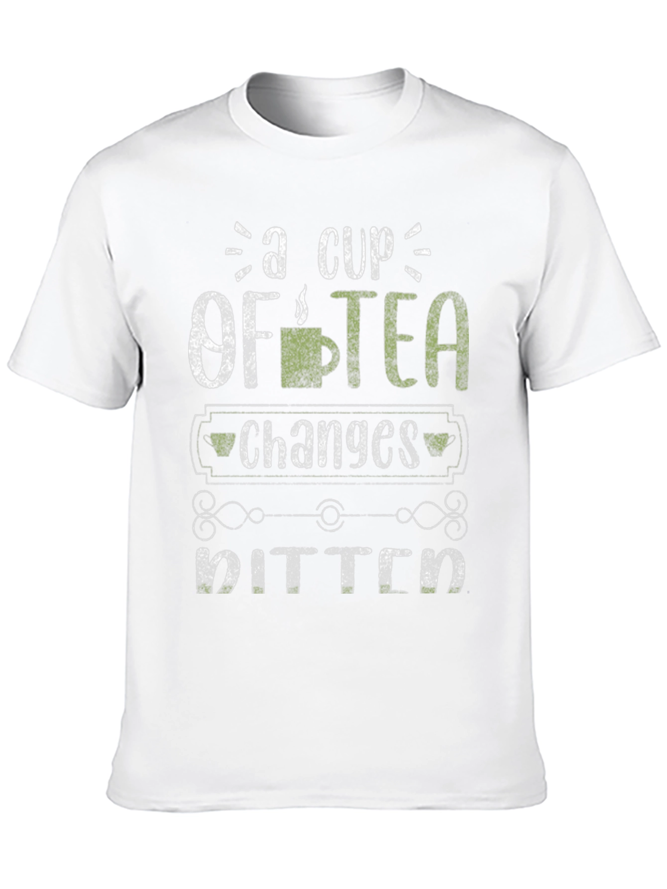 Black A Cup of Tea Changes Bitter Humor Graphic T-Shirt view 10