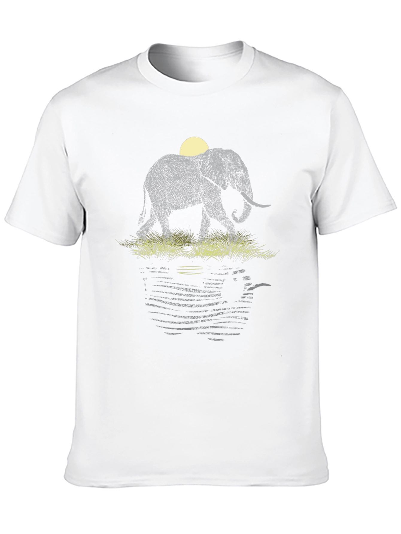 Black Elephant Reflection Graphic Tee - Unique Design view 10