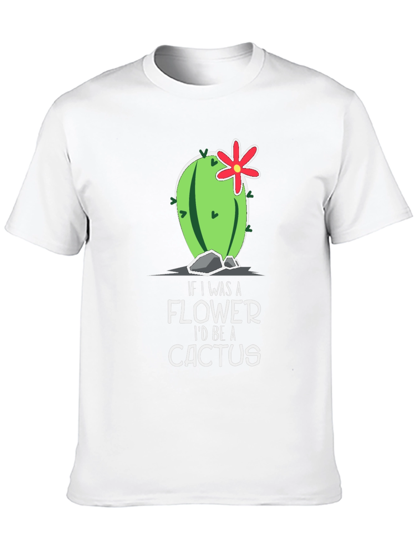 Black Funny Cactus Graphic T-Shirt - If I Was A Flower view 10