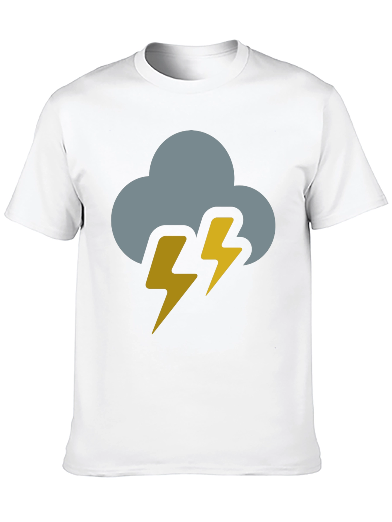 Black Storm Cloud Lightning Bolt Black T-Shirt view 10