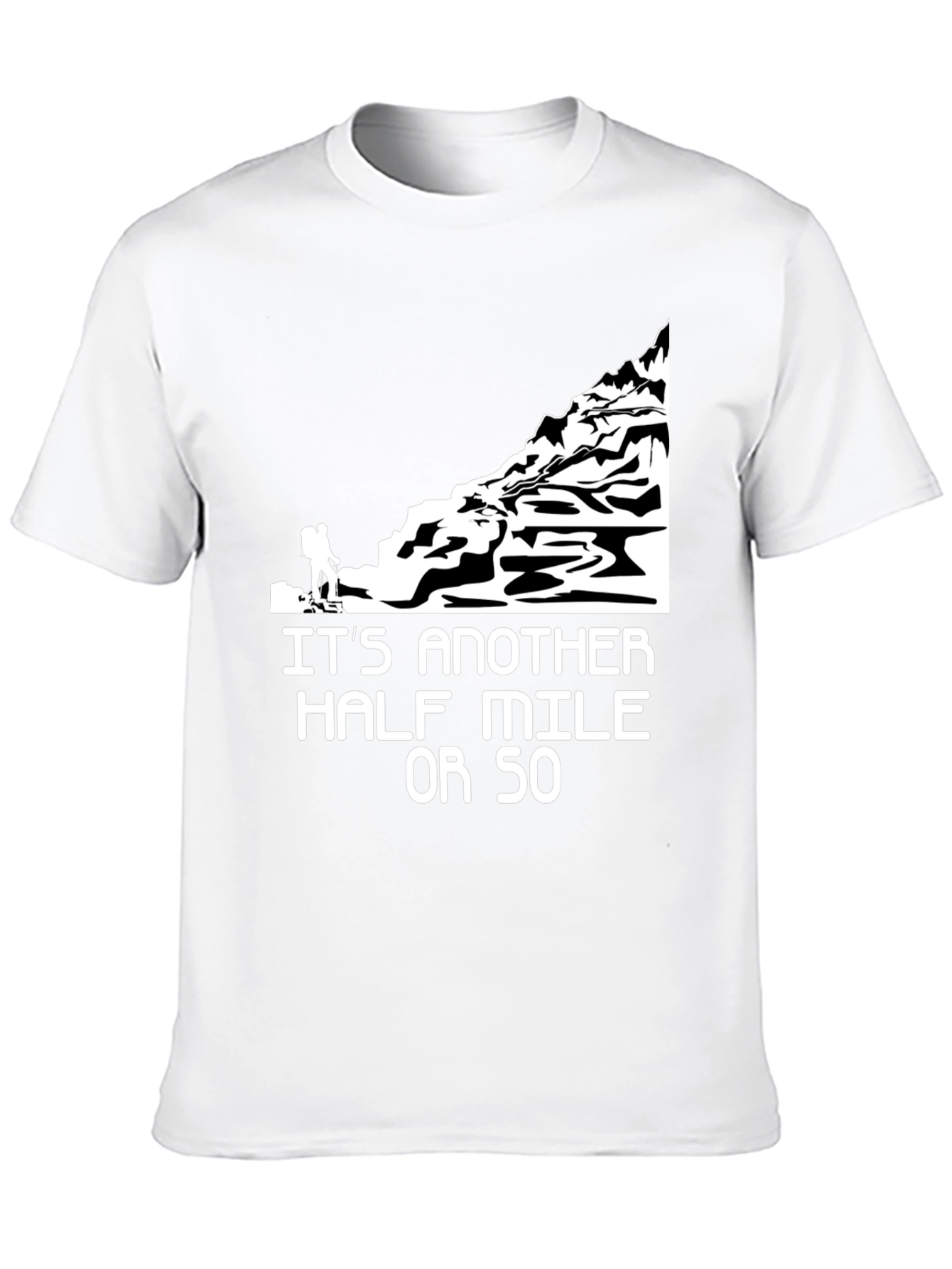 Black Hiking Humor Graphic T-Shirt - Another Half Mile view 10