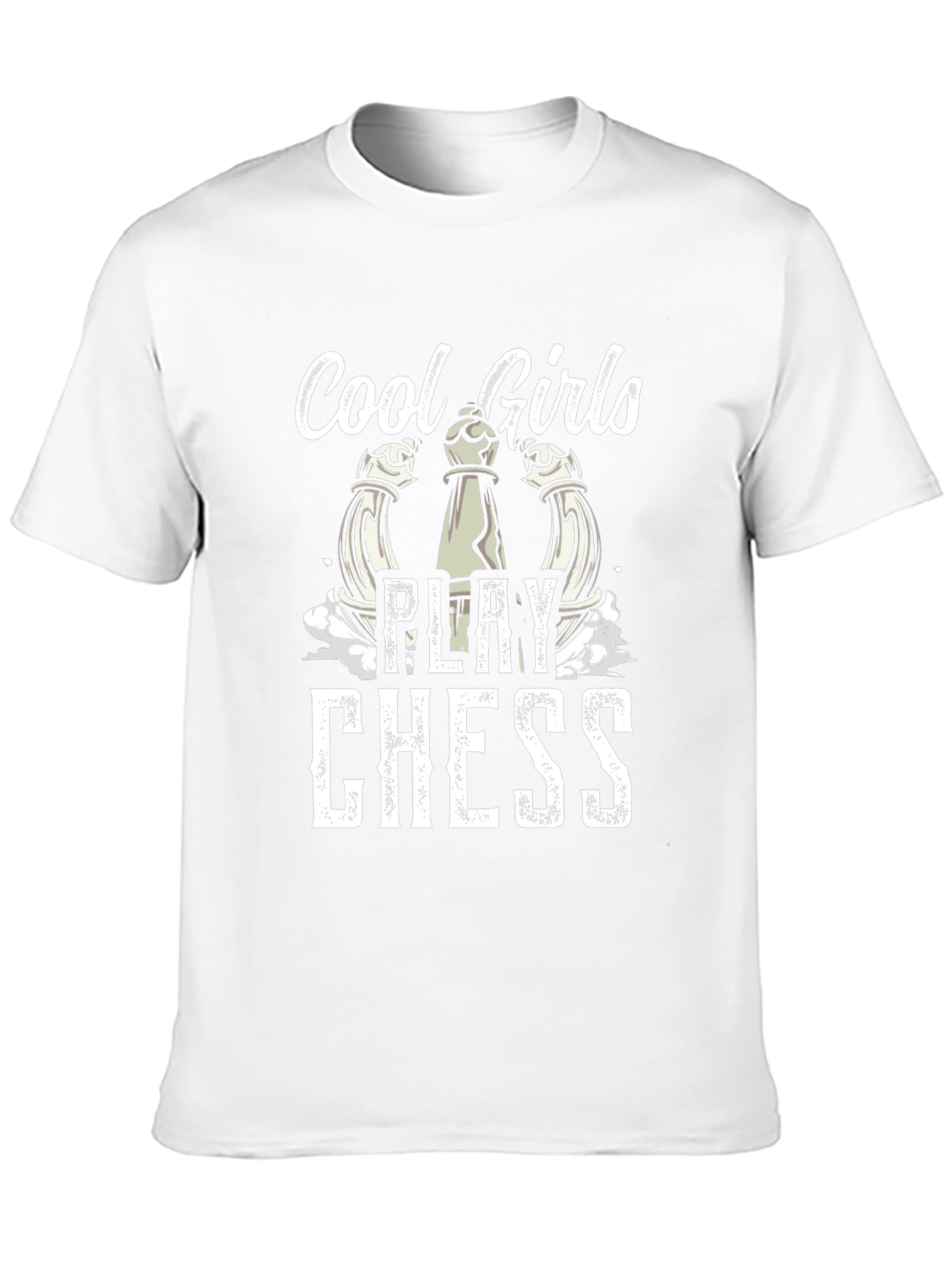 Black Cool Girls Play Chess T-Shirt - Black Cotton Tee view 10