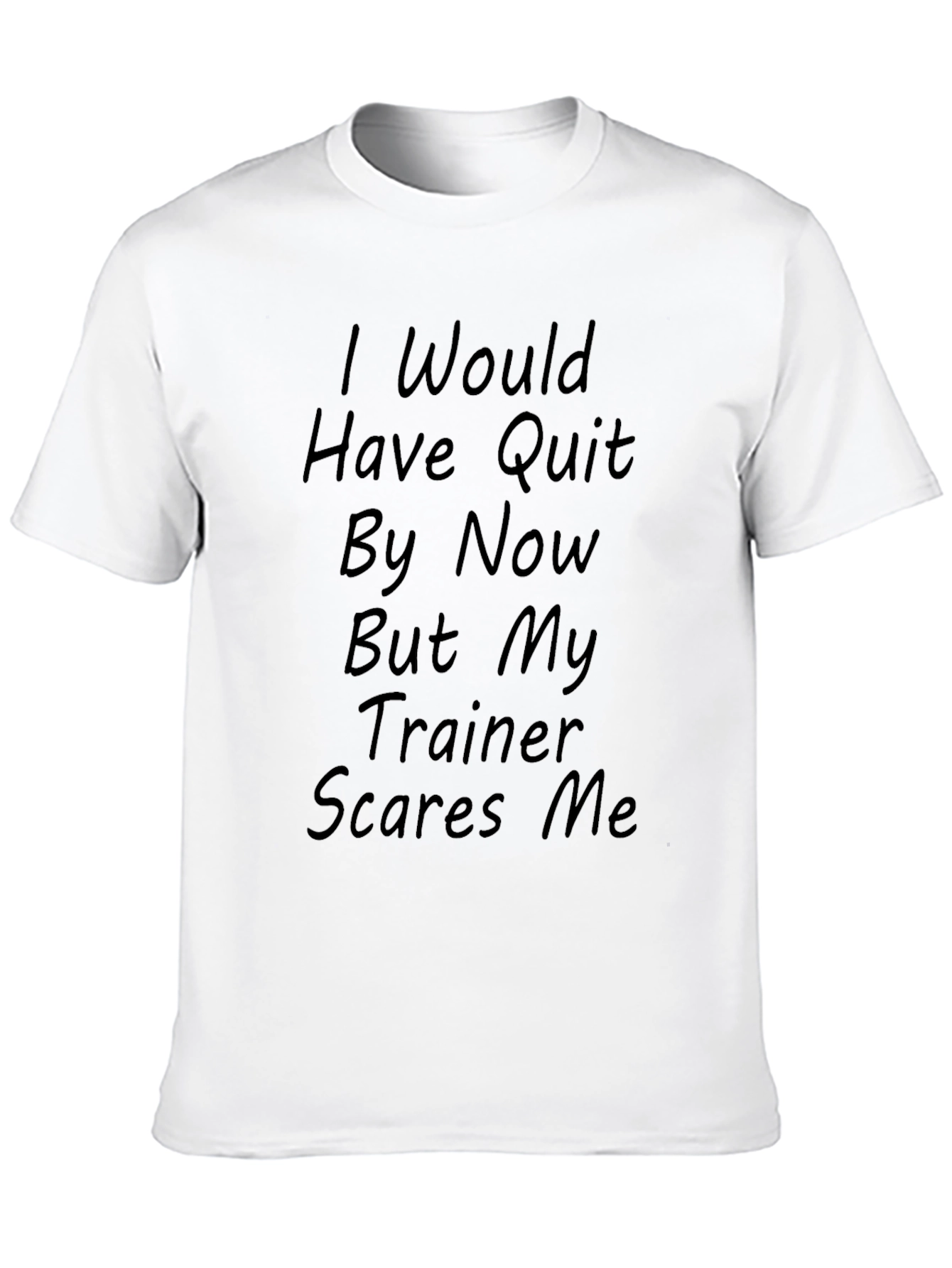 Black Funny Workout T-Shirt - Trainer Scares Me view 10