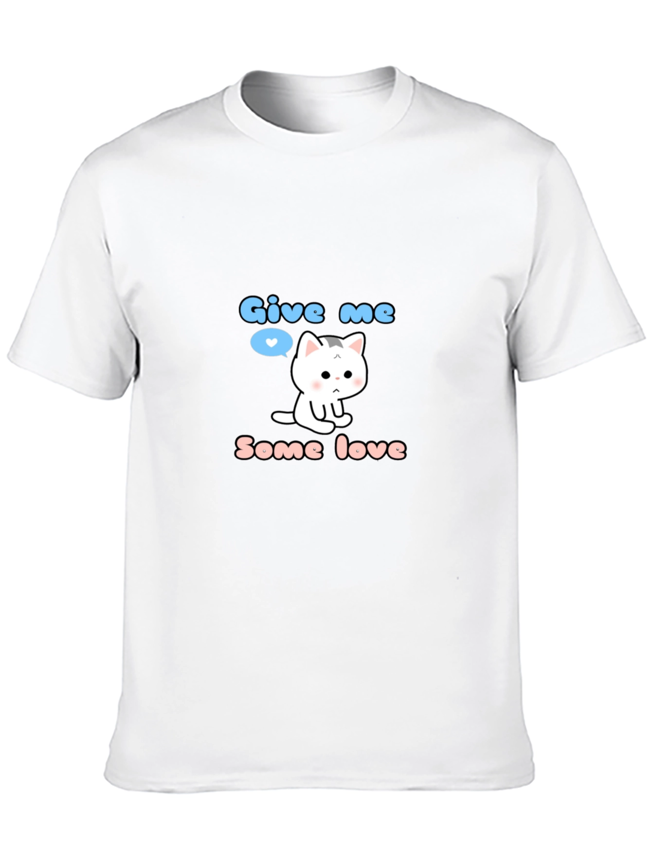 Black Cute Kitten 'Give Me Some Love' Graphic T-Shirt view 10