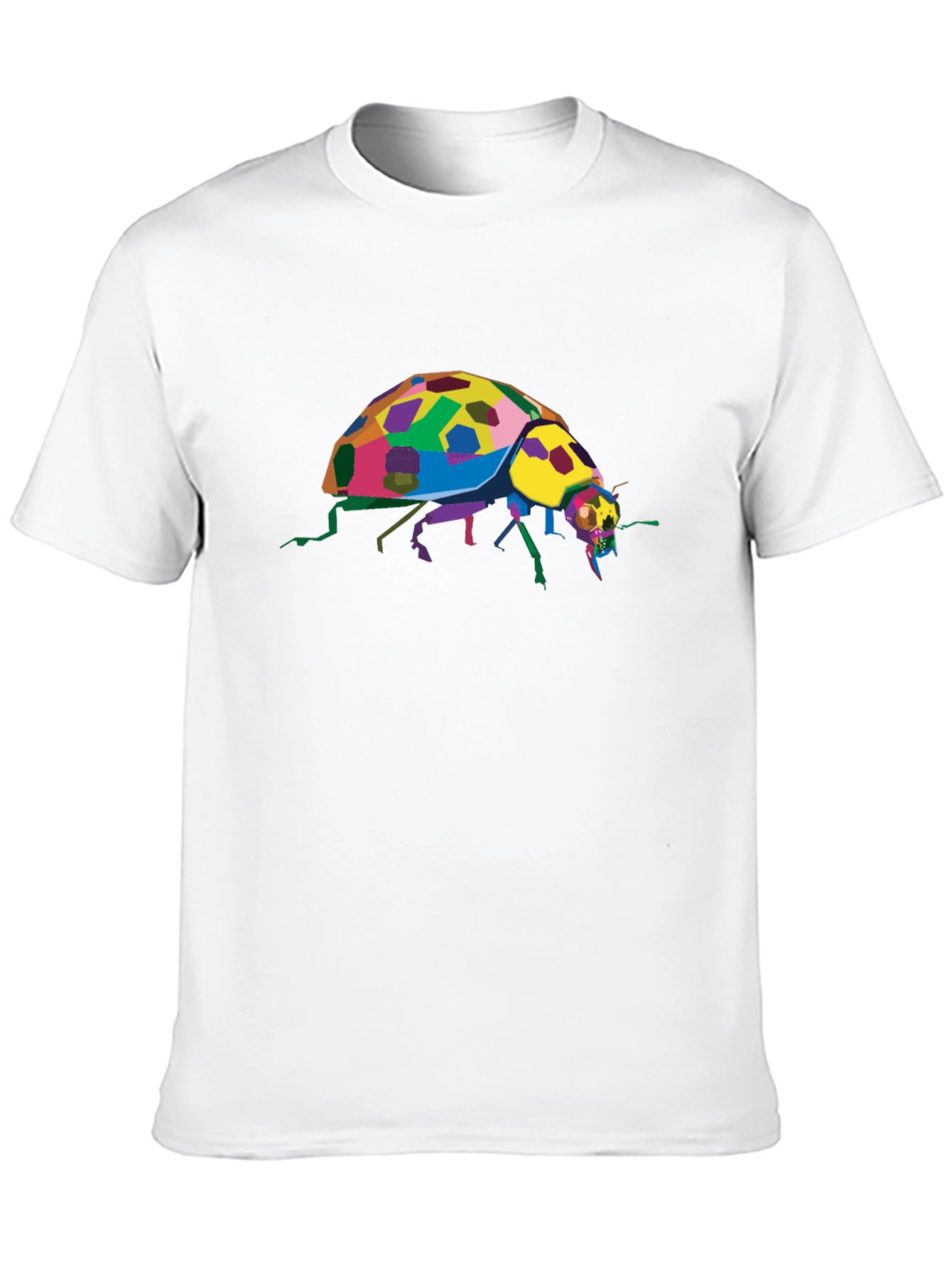 Black Colorful Ladybug Graphic Tee - Unique Insect Design view 10
