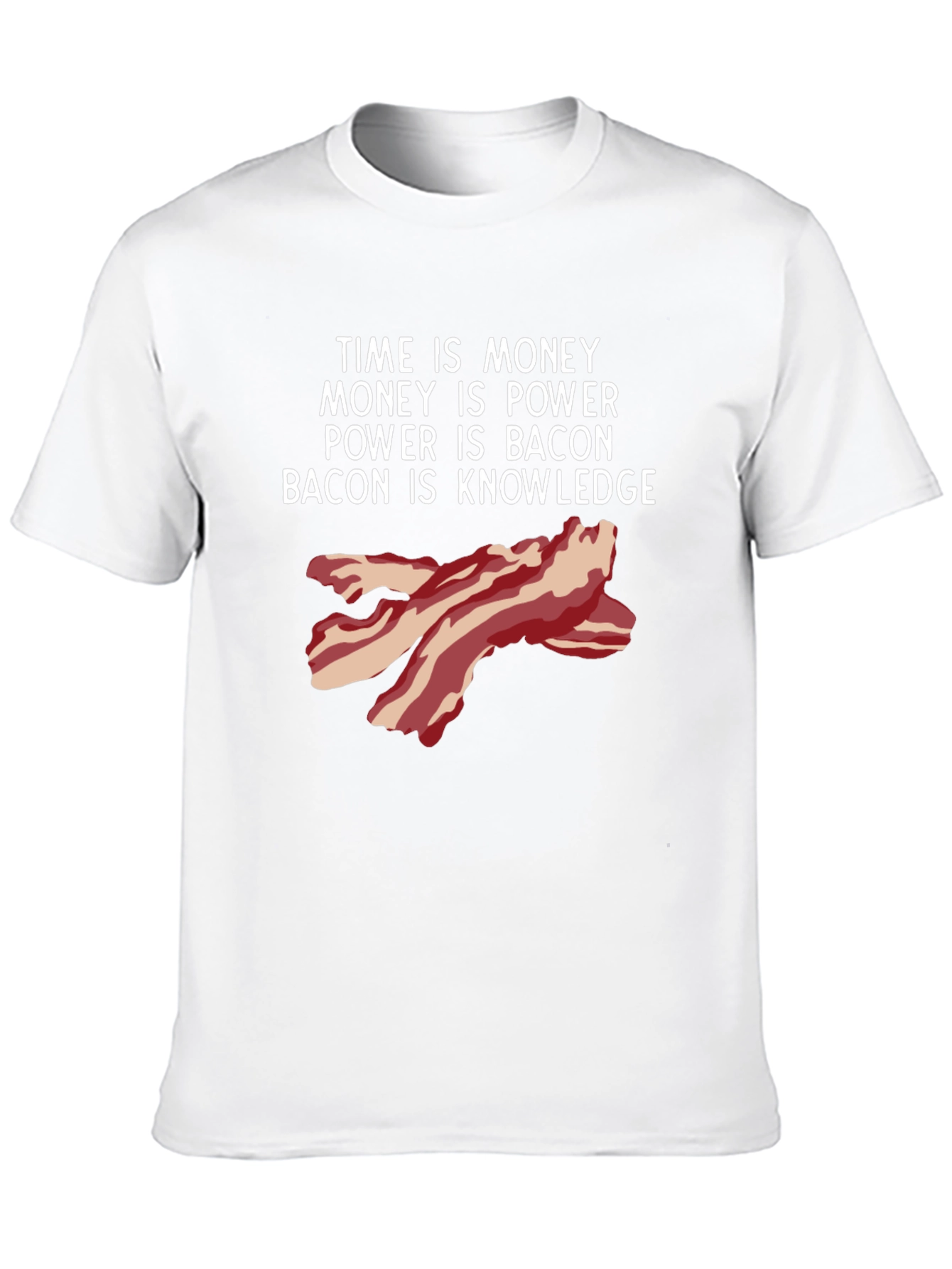 Black Time is Money Bacon Knowledge Funny T-Shirt view 10