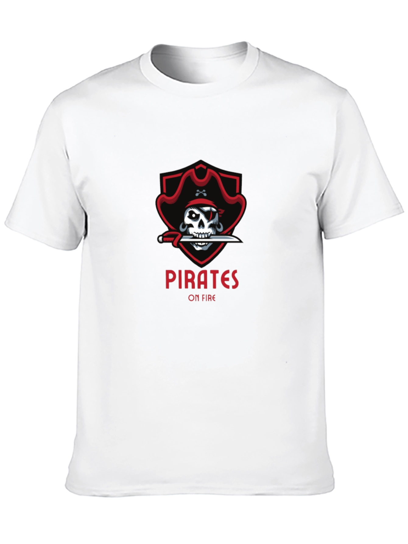 Black Pirates On Fire T-Shirt - Skull Graphic Tee view 10