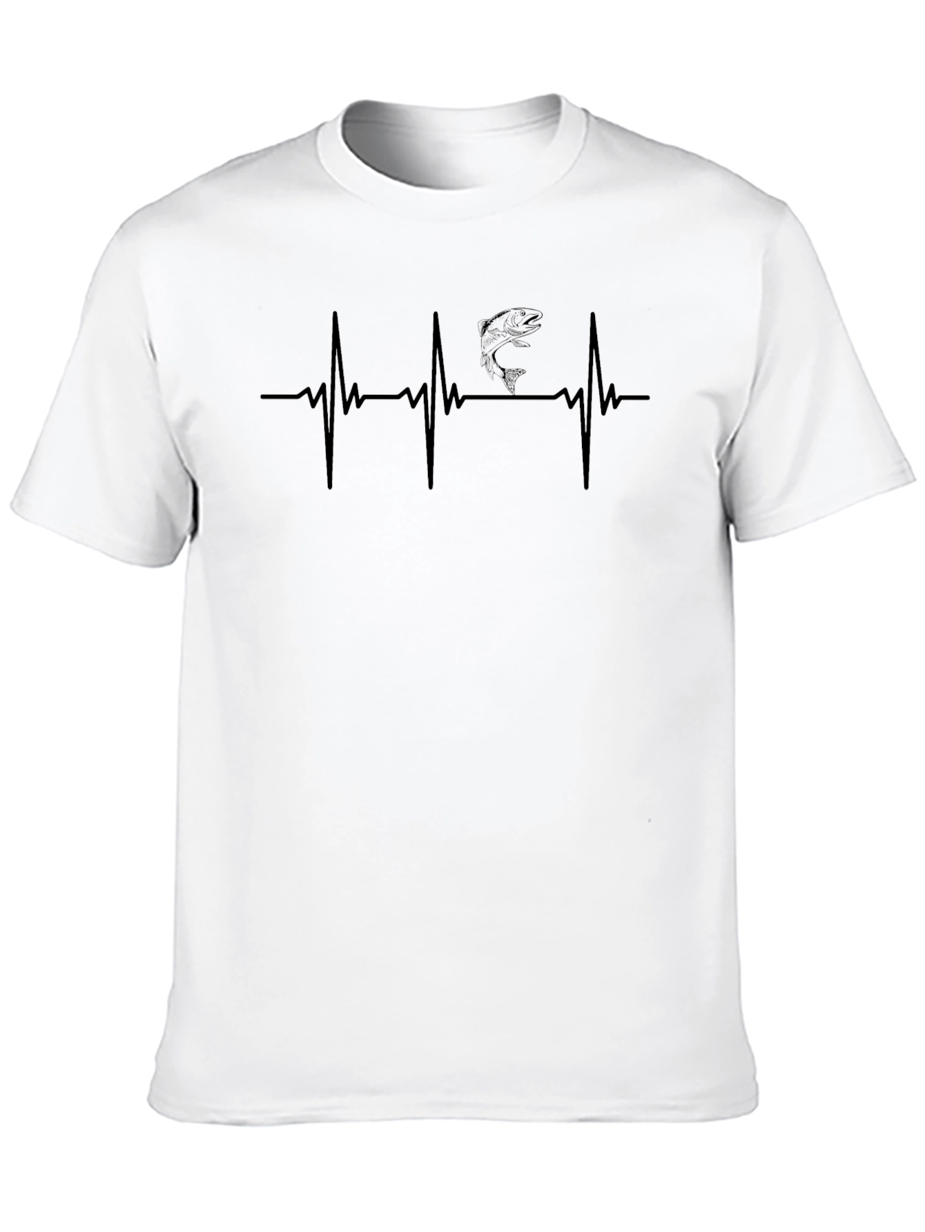 Black Fishing Heartbeat T-Shirt - Angler's Passion view 10