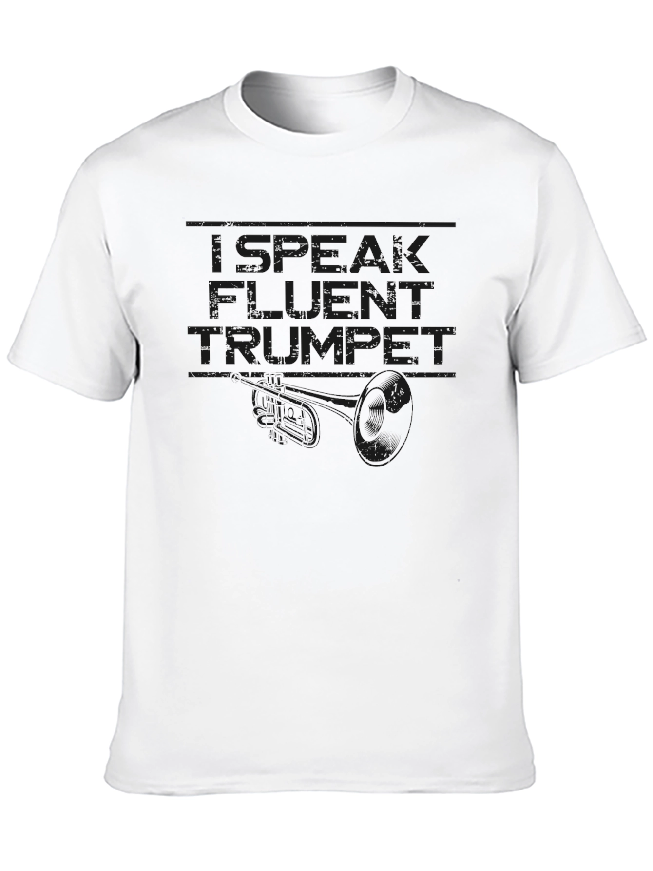 Black I Speak Fluent Trumpet Graphic Tee - Black Cotton T-Shirt view 10