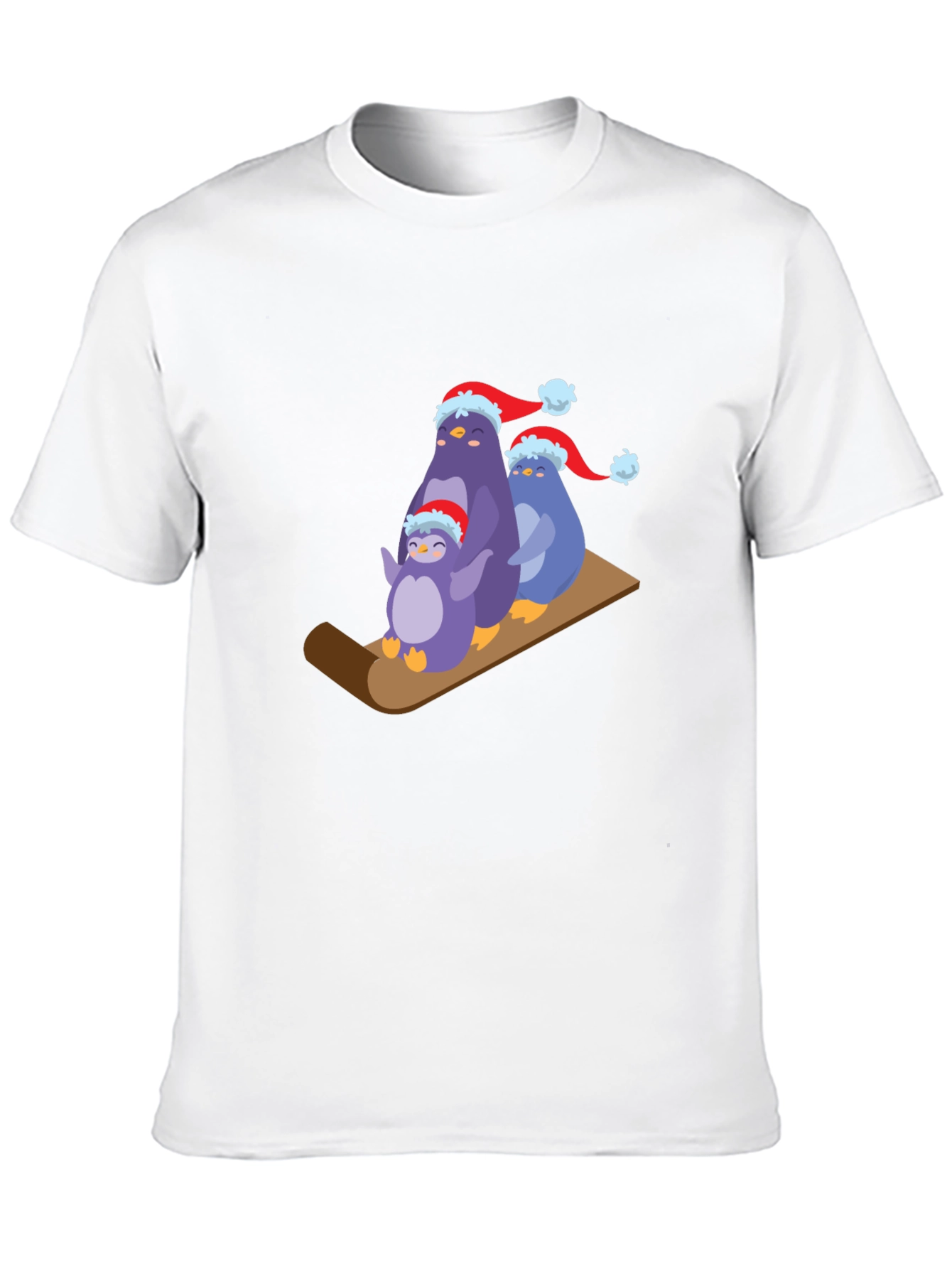 Black Penguin Family Holiday Sledding T-Shirt view 10