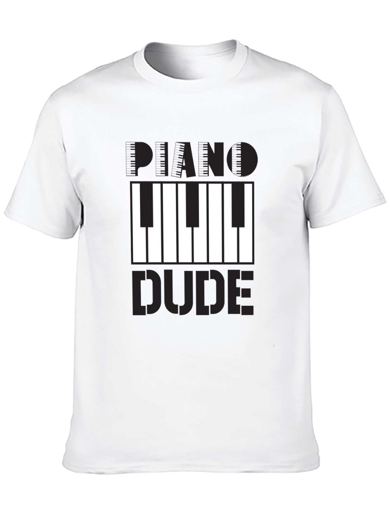 Black Piano Dude Graphic T-Shirt - Black Cotton Tee view 10