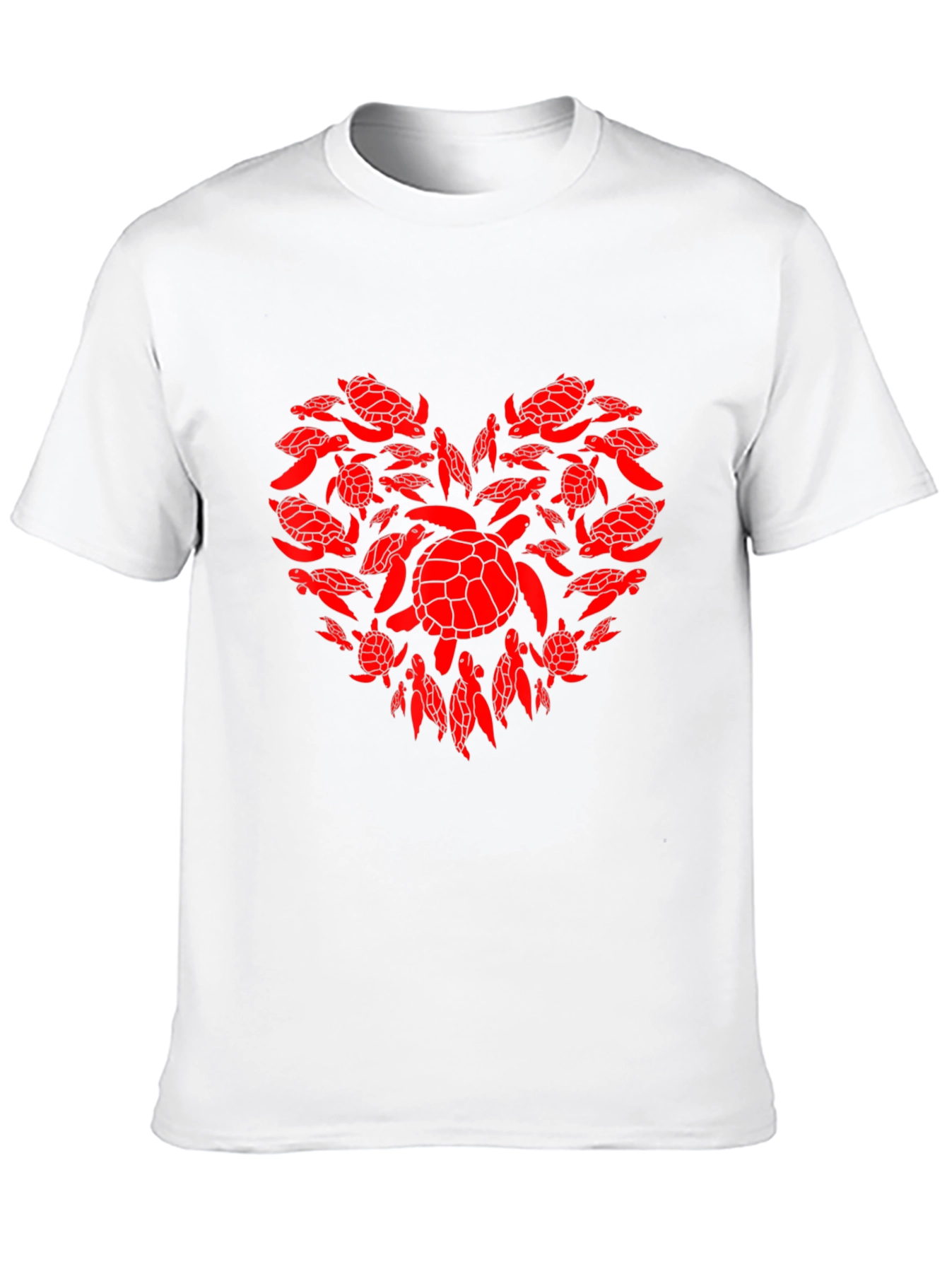 Black Turtle Heart Graphic Tee - Black Cotton Casual T-Shirt view 10