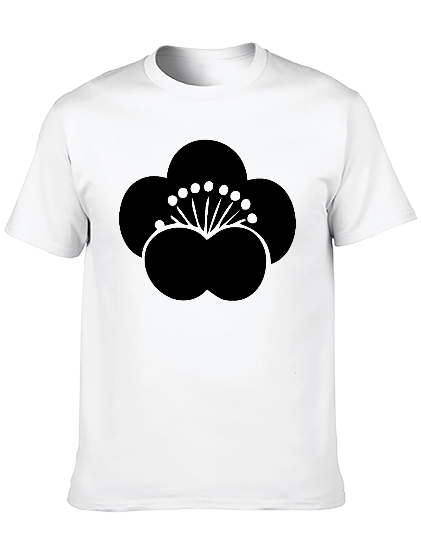 Black Black Plum Blossom Graphic Tee - Stylish & Unique view 10