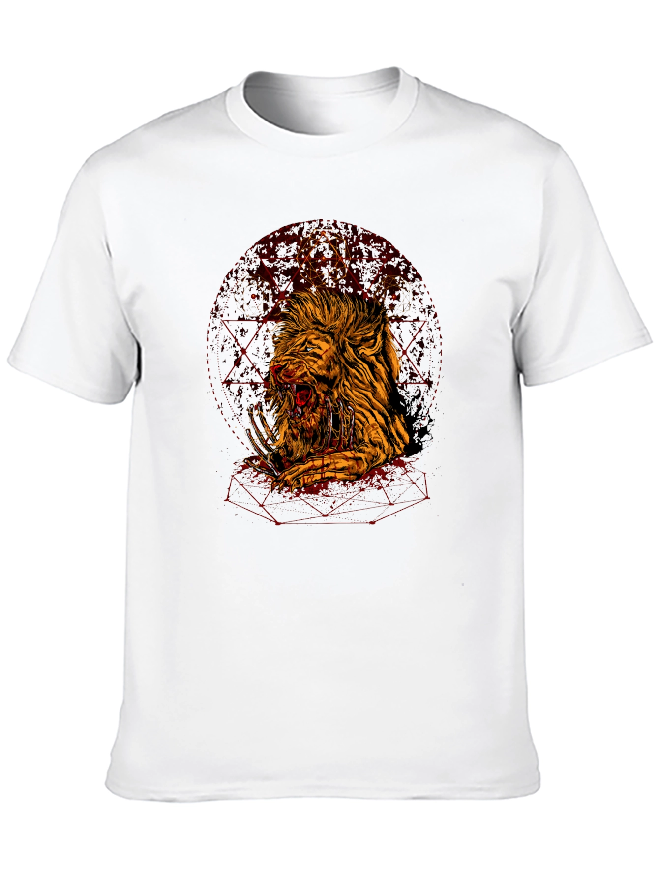Black Graphic Lion T-Shirt - Edgy Urban Style view 10