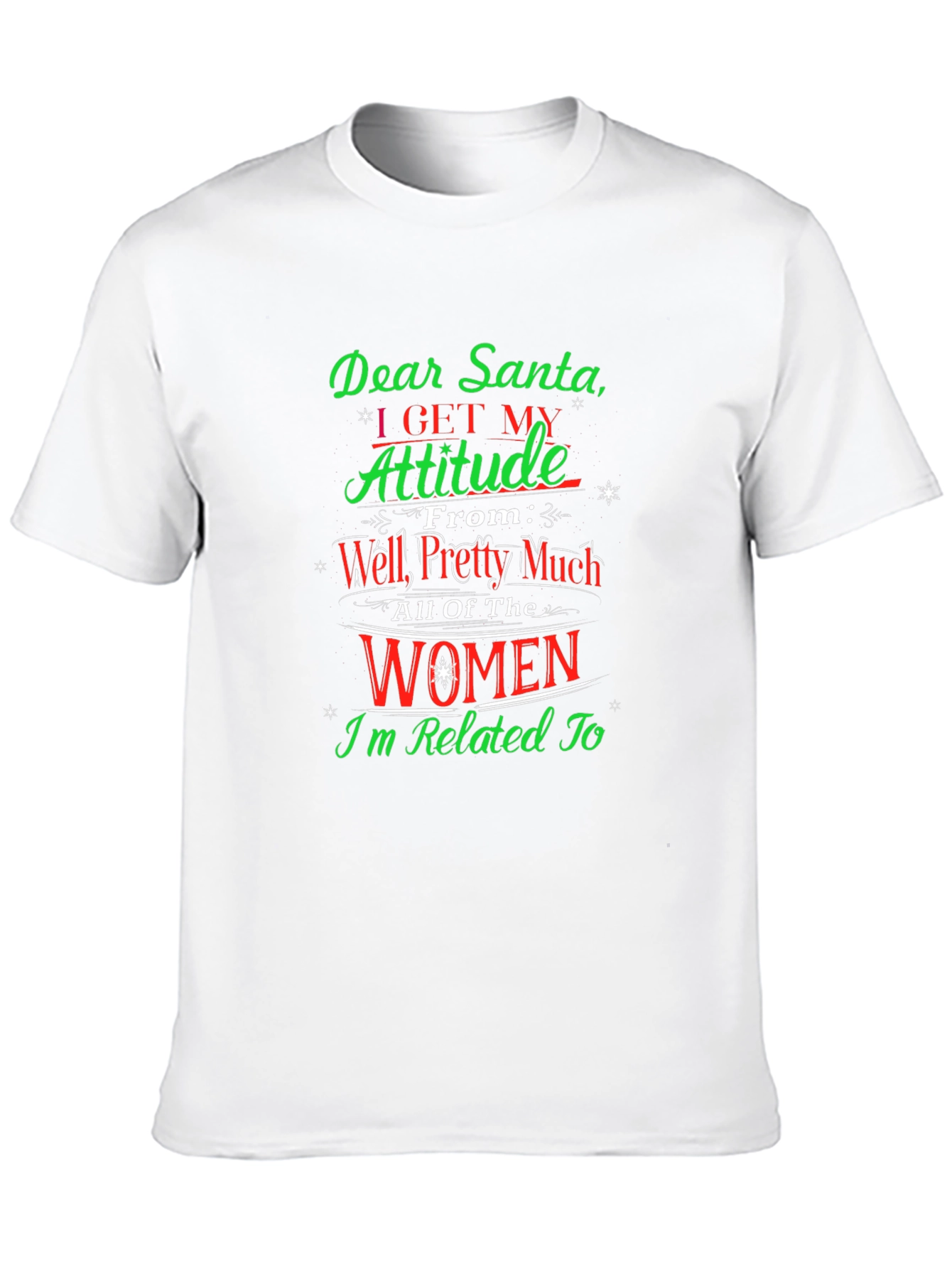 Black Funny Dear Santa Women Related To Graphic T-Shirt view 10