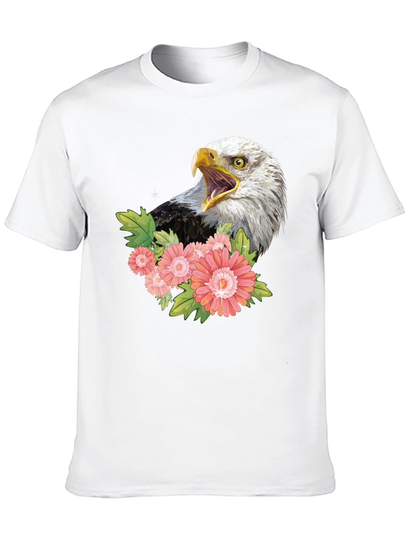 Black Eagle and Floral Graphic Print T-Shirt view 10