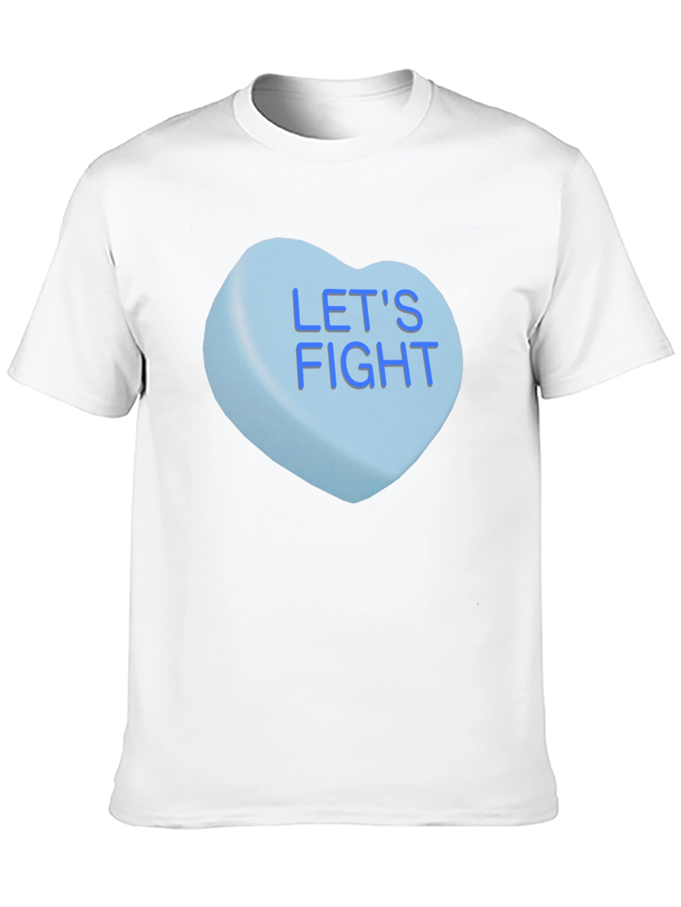 Black Let's Fight Candy Heart T-Shirt view 10