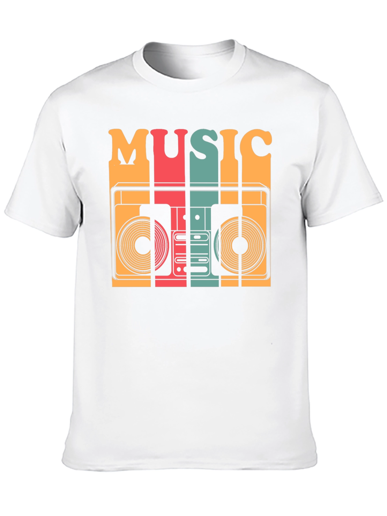 Black Retro Music T-Shirt - Vintage Boombox Design view 10