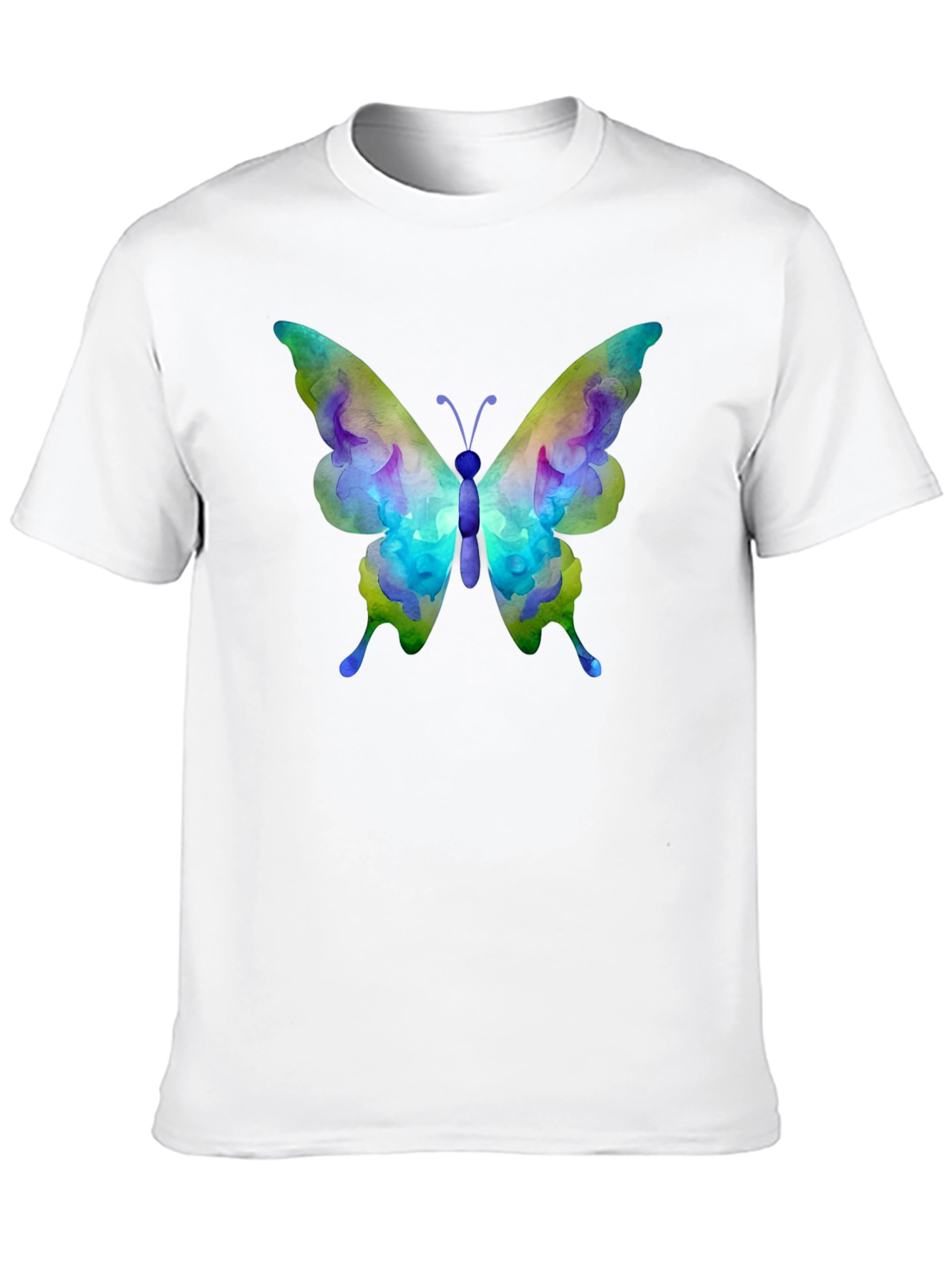 Black Watercolor Butterfly Graphic Black T-Shirt view 10