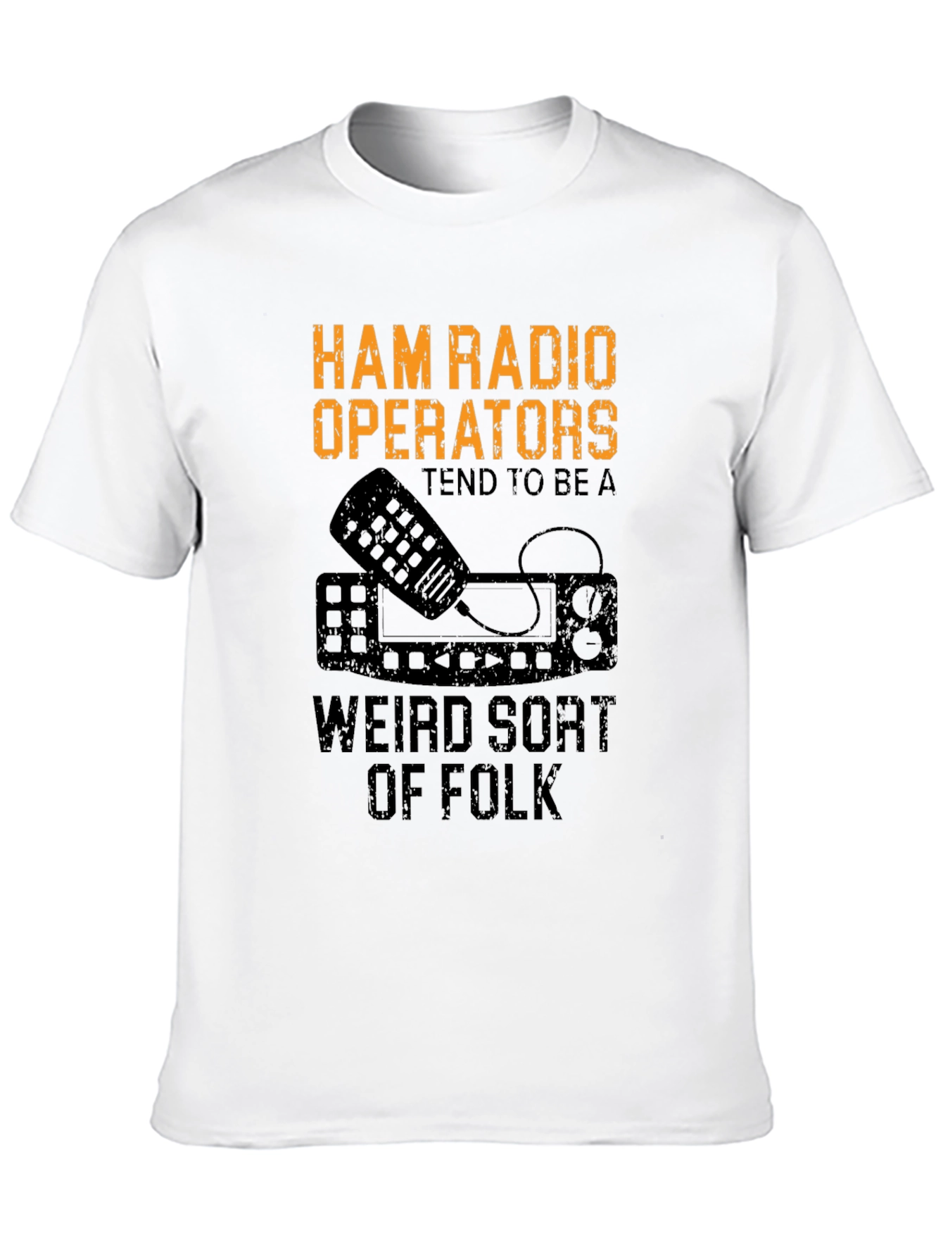 Black Ham Radio Operator Weird Folk Black T-Shirt view 10