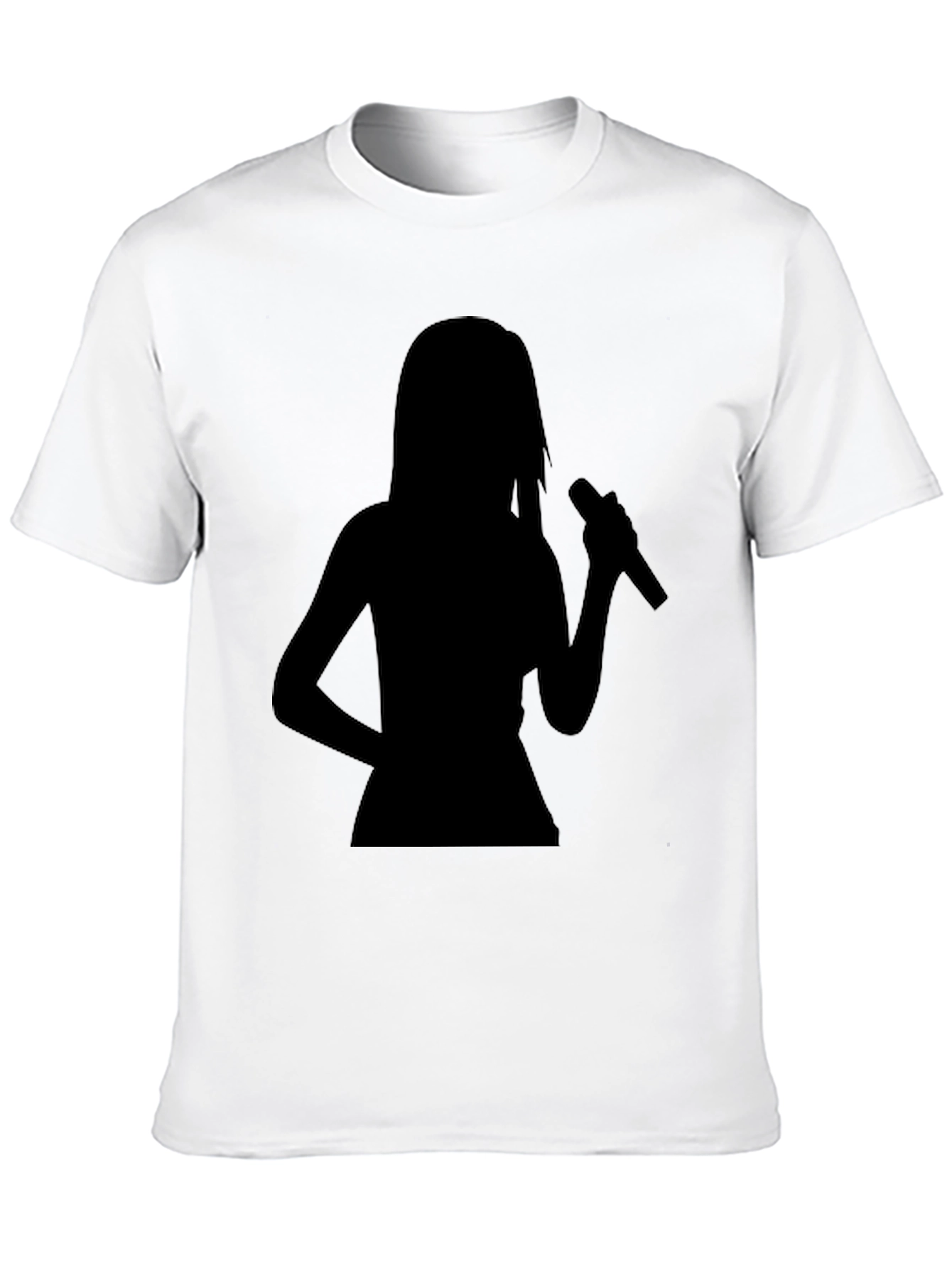 Black Silhouette Singer Graphic Tee - Black Cotton T-Shirt view 10