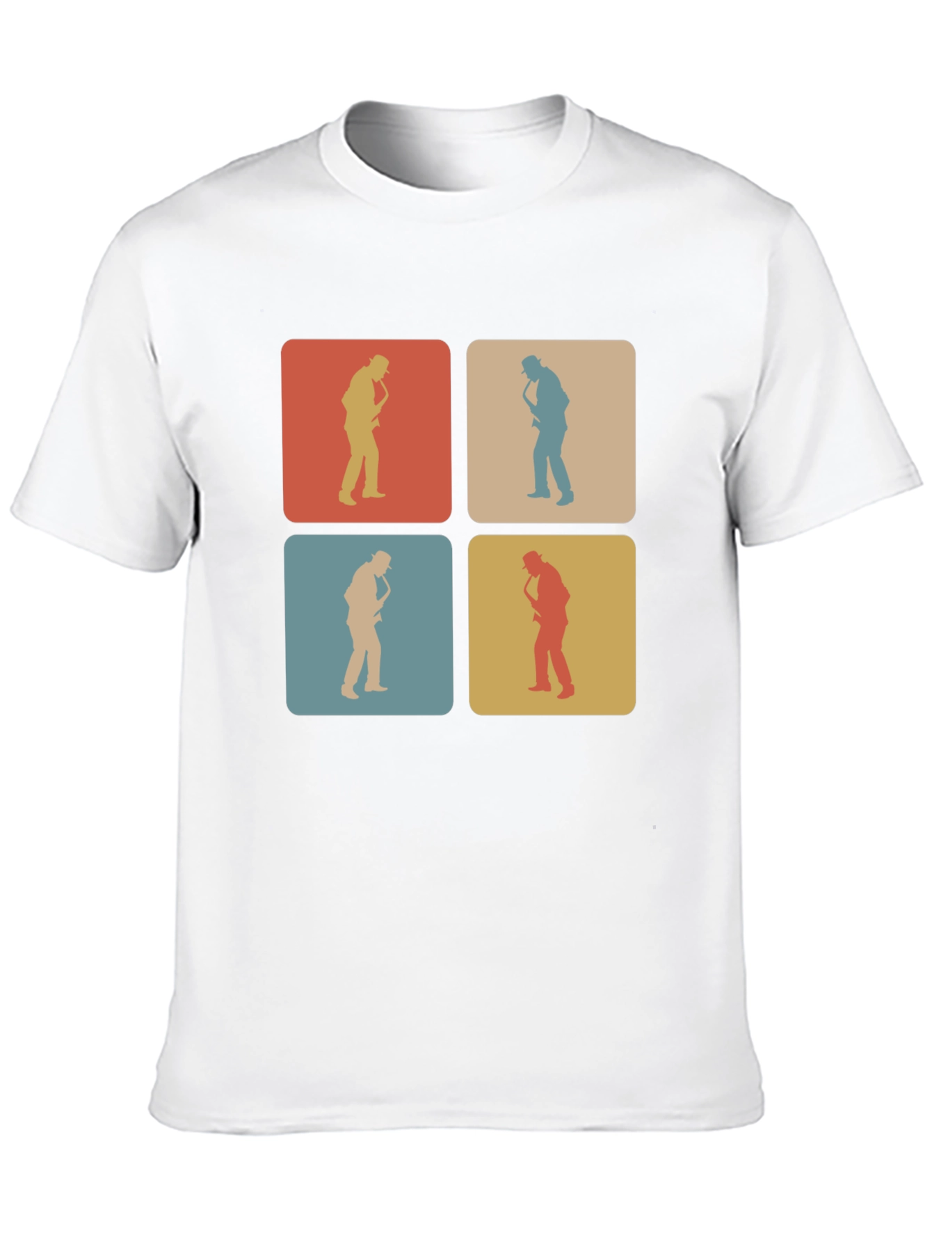 Black Retro Saxophone Player T-Shirt view 10