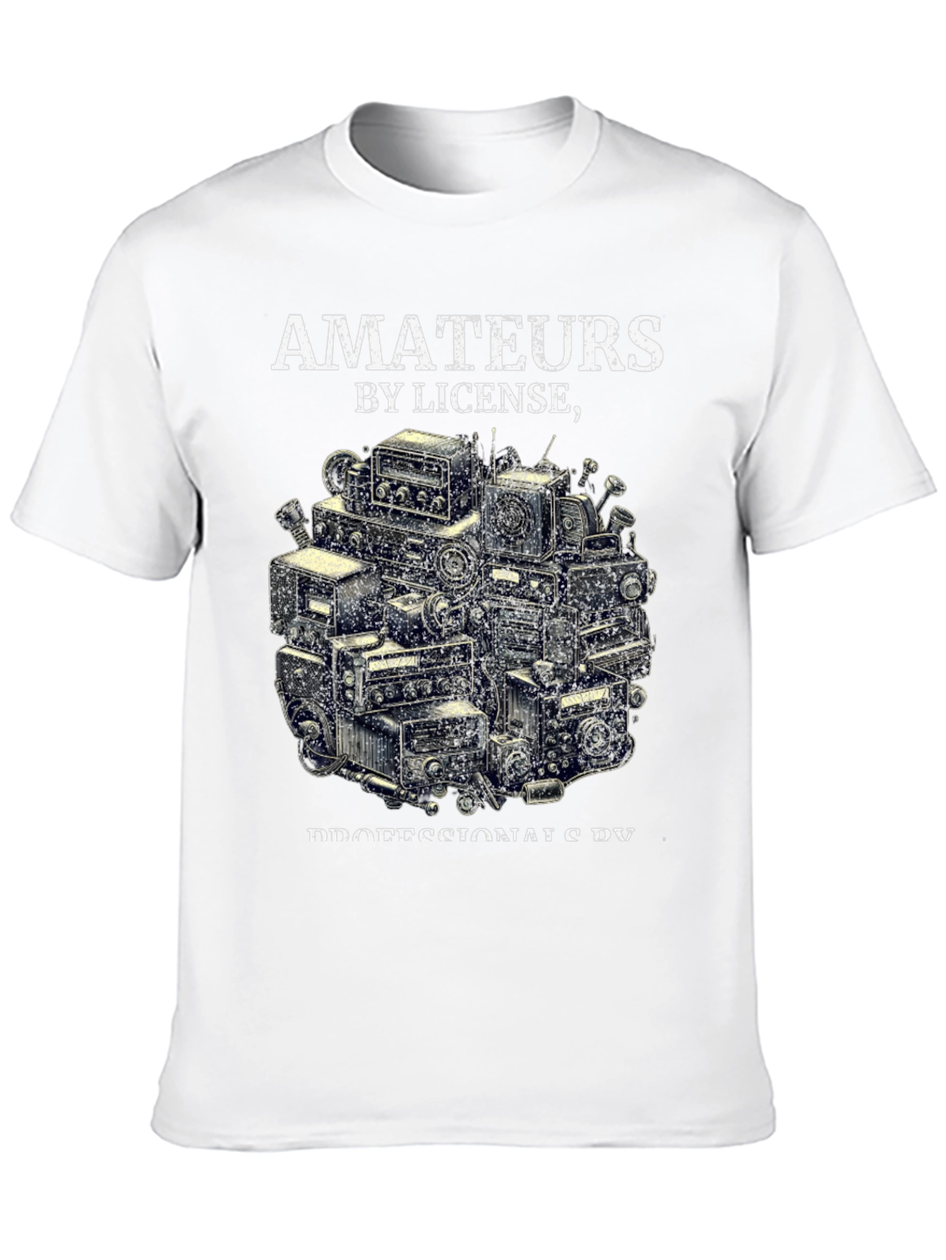 Black Amateurs by License T-Shirt - Ham Radio Operator Design view 10