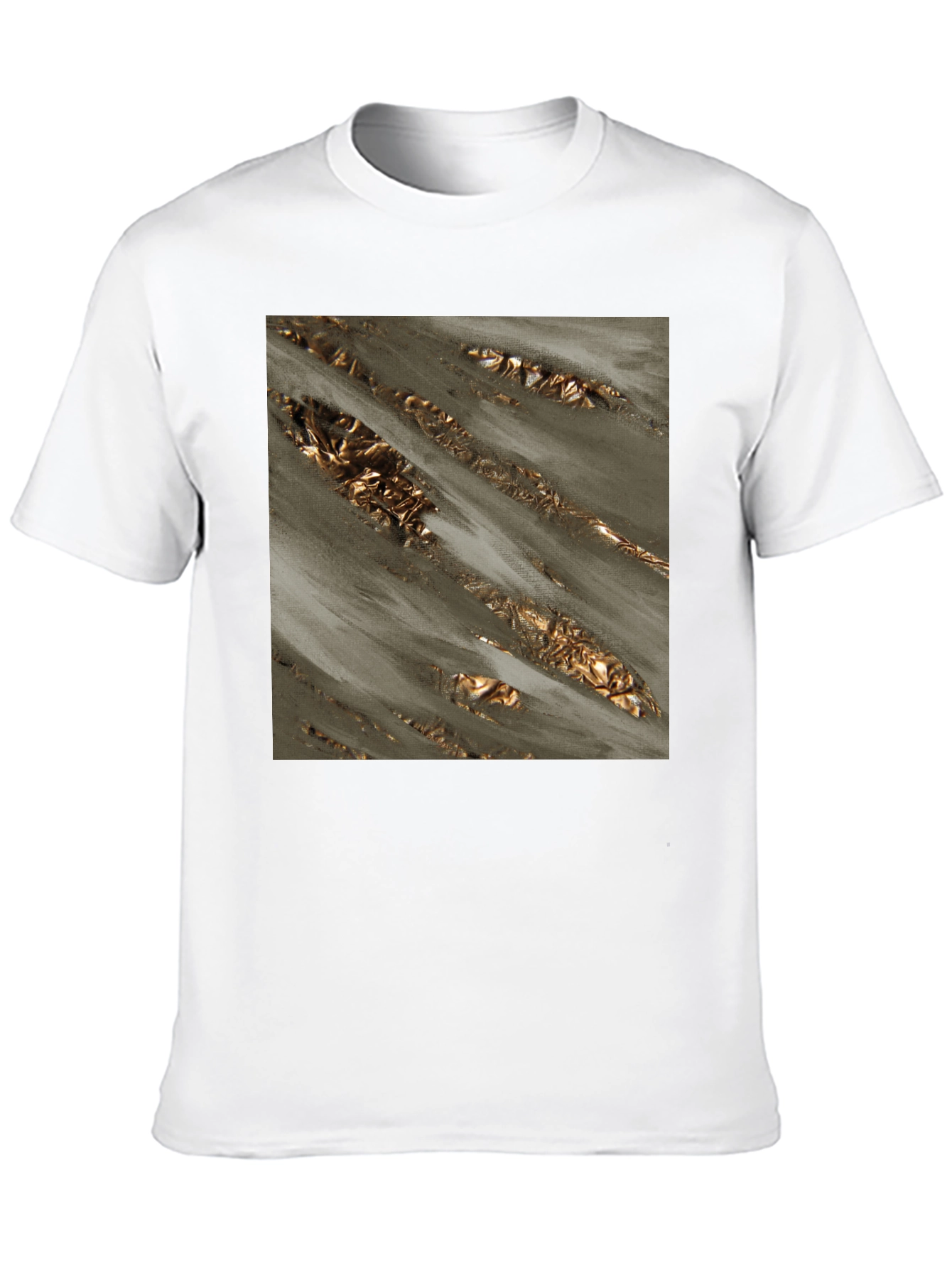 Black Abstract Gold Foil Art Black T-Shirt view 10