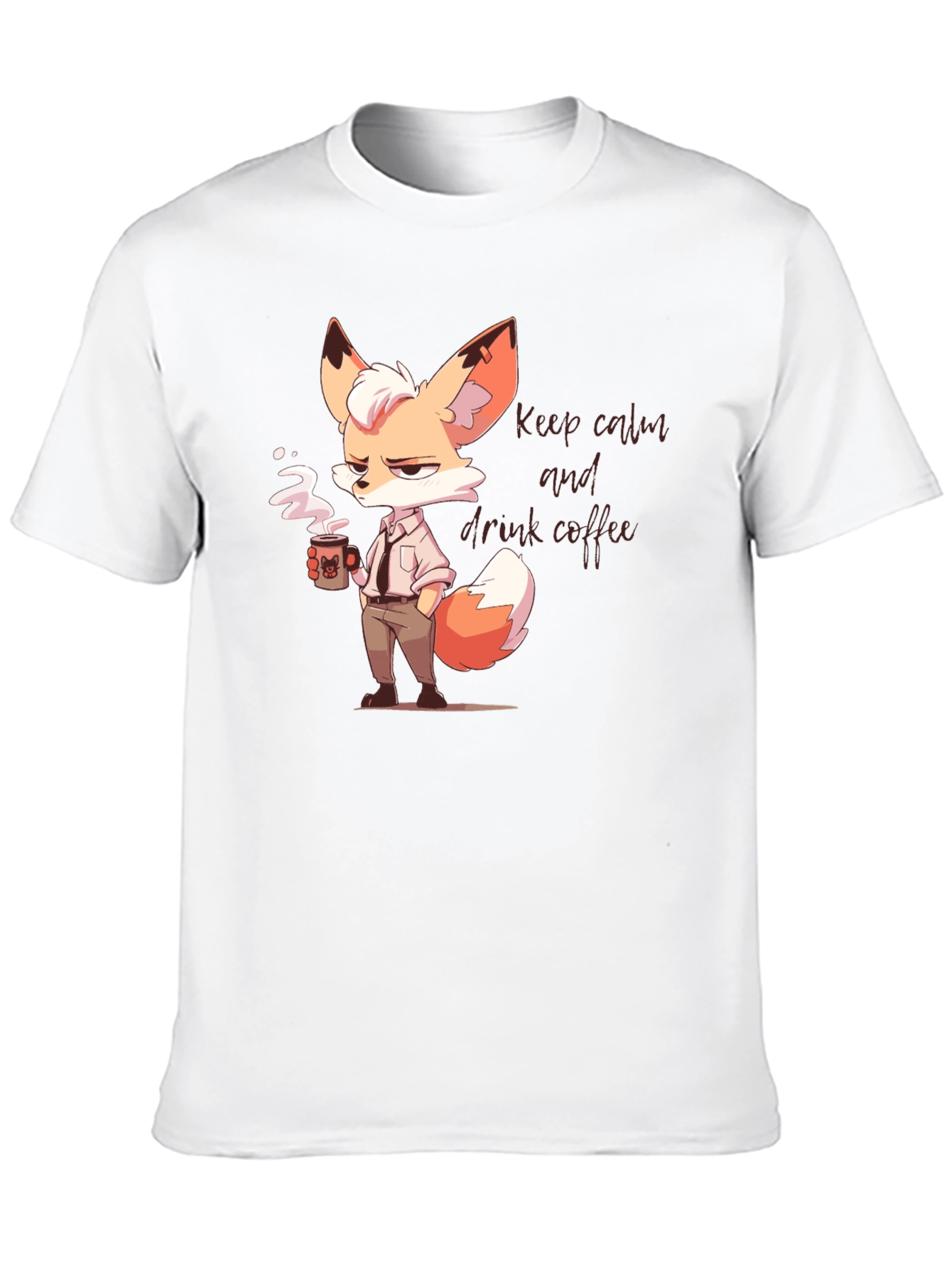 Black Cool Fox Coffee T-Shirt view 10
