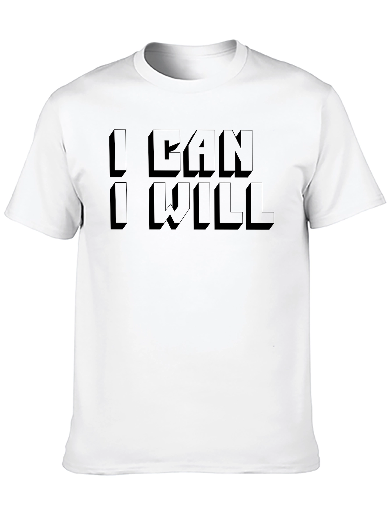 Black I Can I Will T-Shirt Motivation Gym Workout Graphic Tee view 10