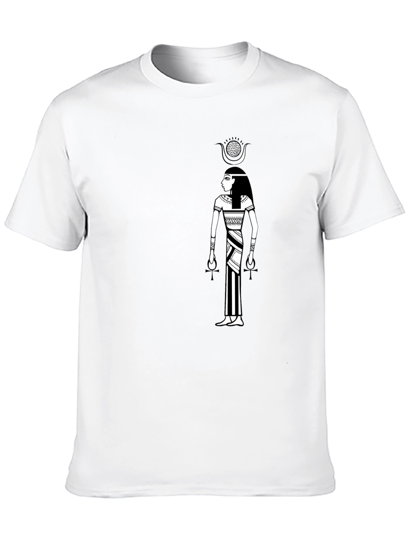 Black Egyptian Goddess Graphic Tee - Black Cotton T-Shirt view 10