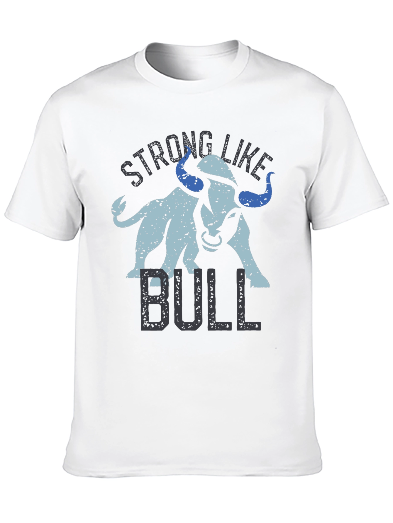 Black Strong Like Bull Graphic Tee - Black Cotton Blend T-Shirt view 10