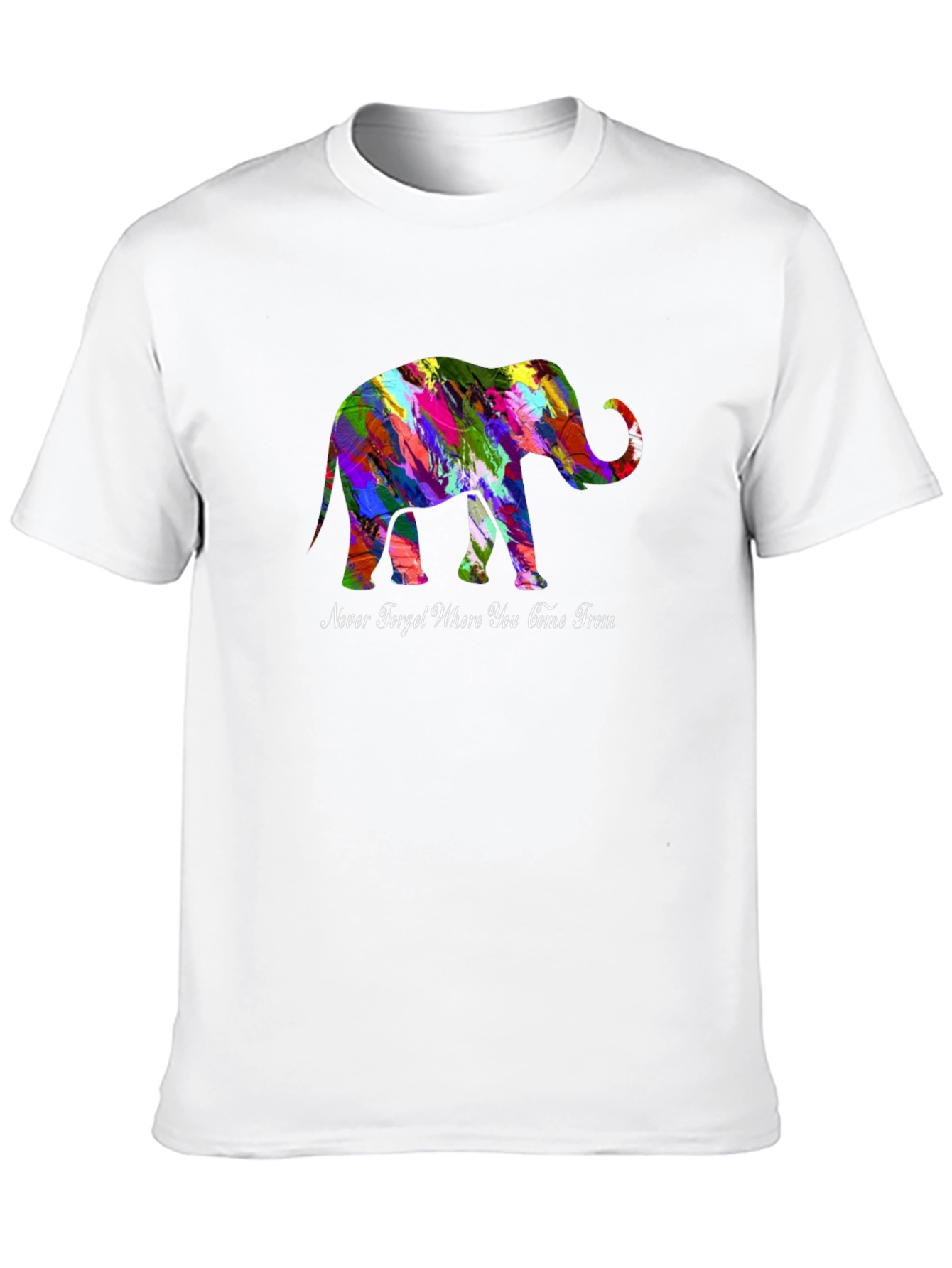 Black Colorful Elephant T-Shirt - Never Forget view 10