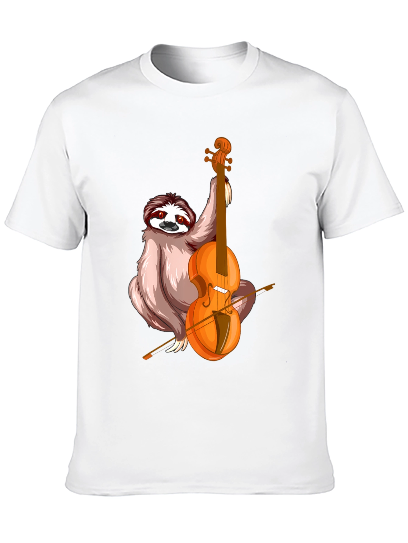 Black Sloth Playing Cello Graphic T-Shirt view 10