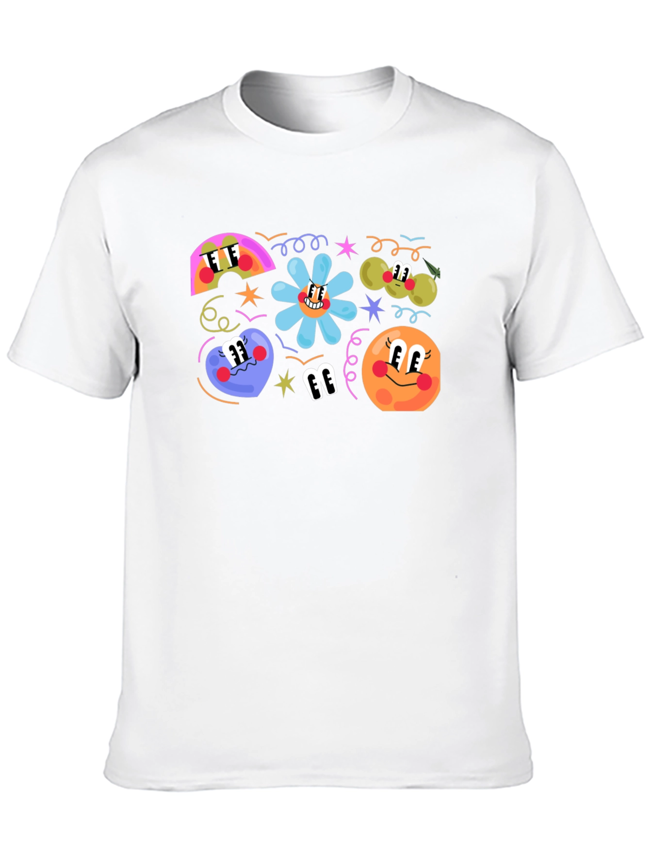 Black Retro Cartoon Print Black T-Shirt view 10