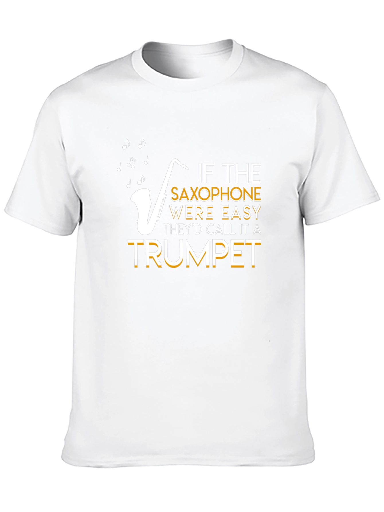 Black Saxophone Easy Trumpet T-Shirt view 10