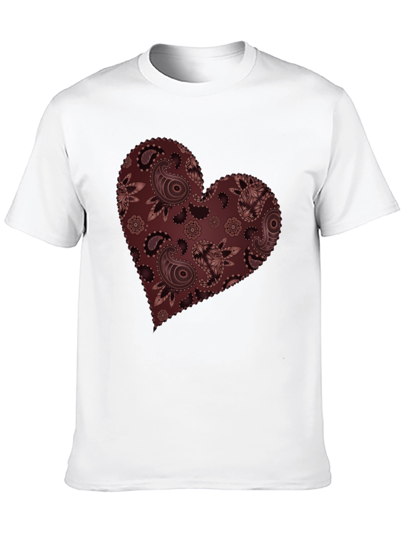 Black Paisley Heart Graphic Tee - Stylish Casual Wear view 10