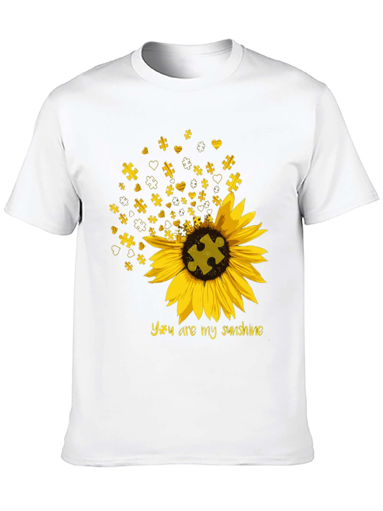 Black Autism Awareness Sunflower T-Shirt view 10