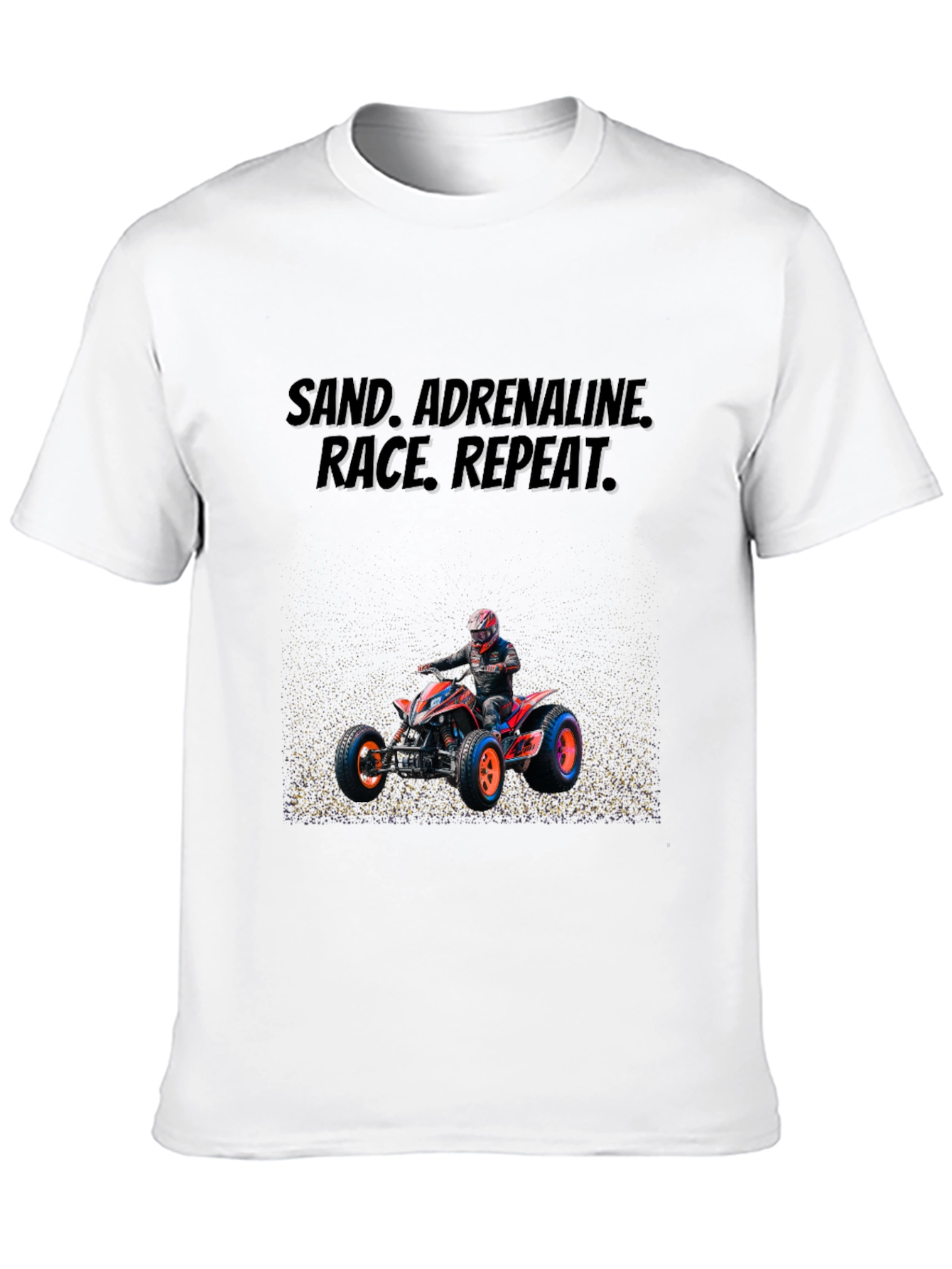 Black Sand Adrenaline ATV Rider Black Graphic Tee view 10