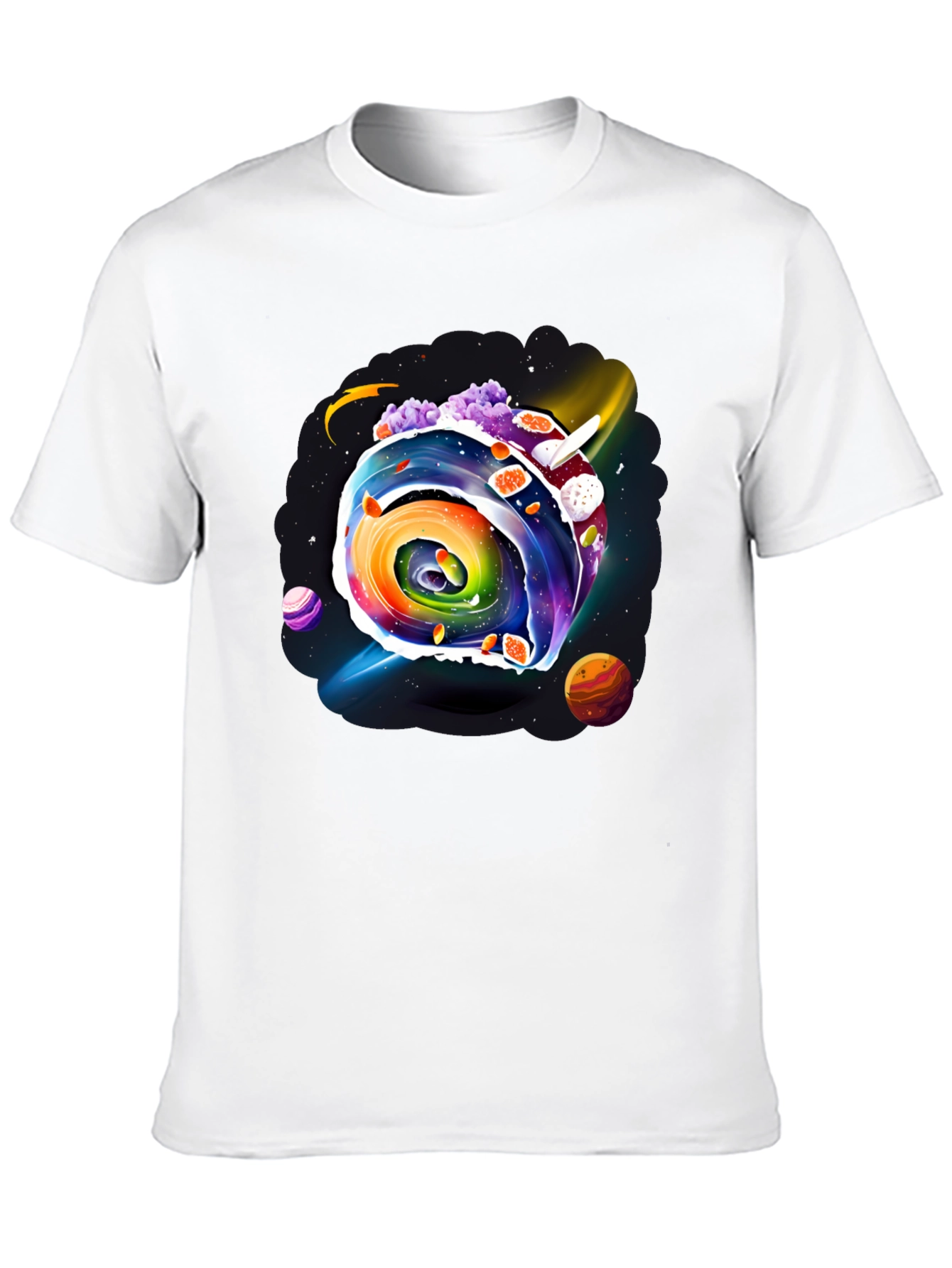 Black Colorful Galaxy Swirl Graphic Tee view 10