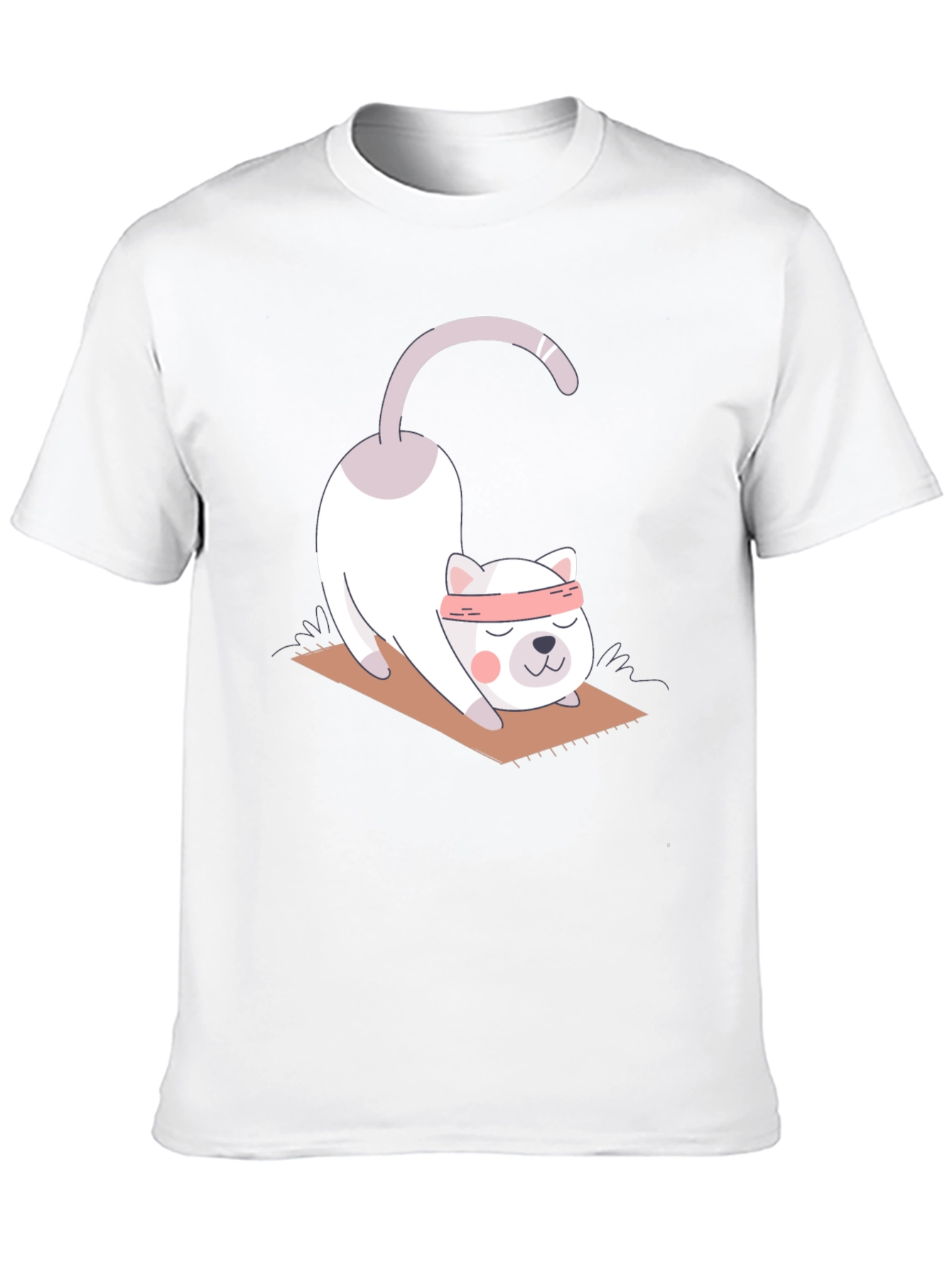 Black Yoga Cat T-Shirt - Cute Stretch Design view 10