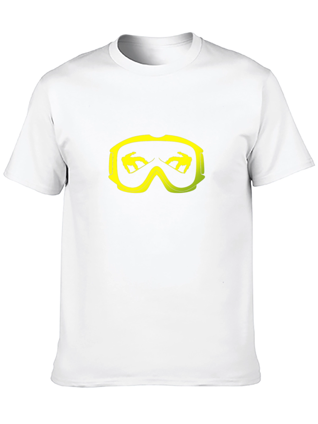 Black Snowboard Goggles Graphic Tee - Black Cotton T-Shirt view 10